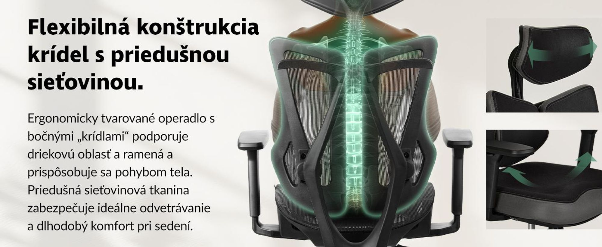 Ergonomické kreslo Naxes – Čierne