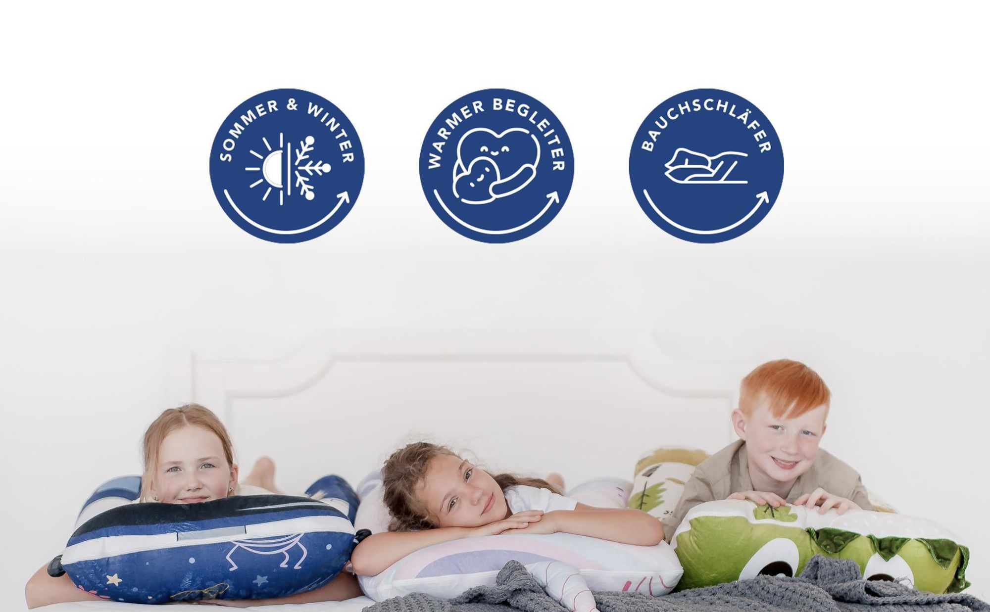 KomfortKissen™ Kids – Ergonomisches Kinder-Körperkissen 60x120 cm - Mikroplüsch (Kuschelig) / Fox