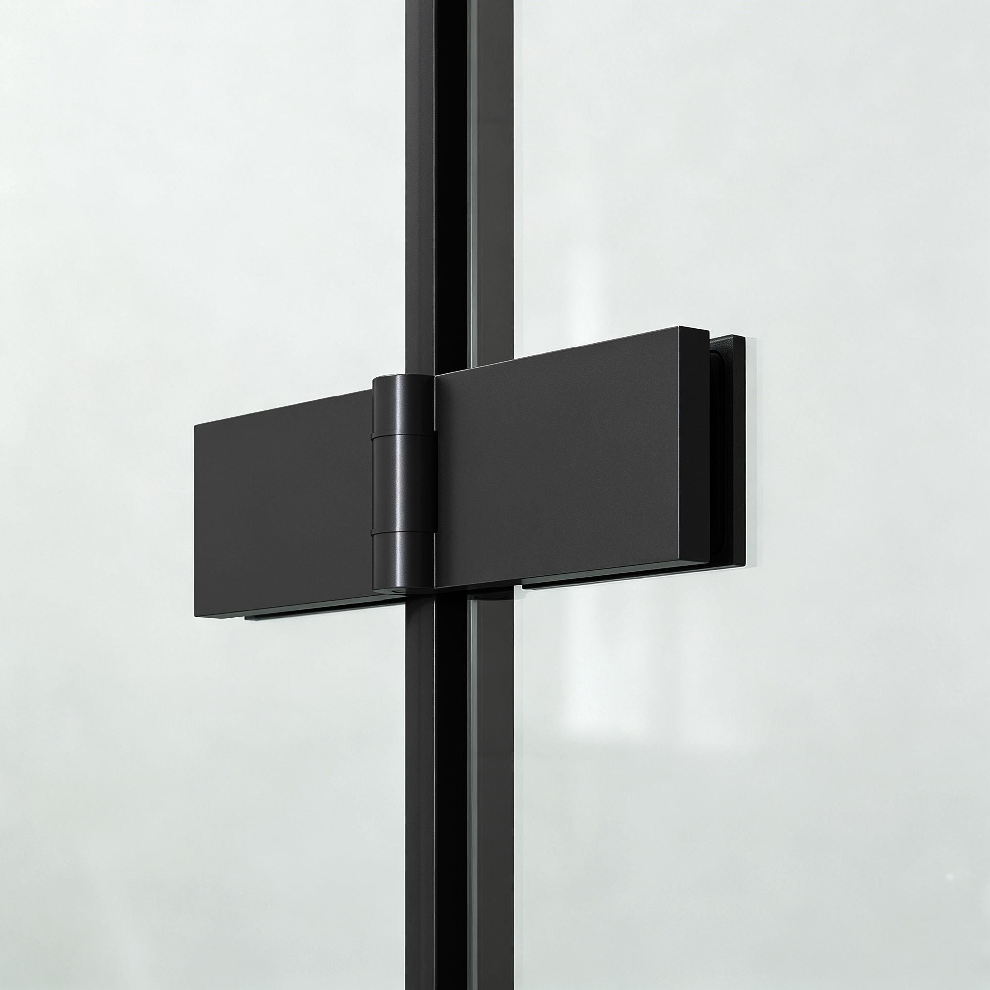 Nischentür 80x187cm Duschkabine Falttür 5mm ESG-Sicherheitsglas Schwarz Duschabtrennung mit Wandausgleich – links und rechts montierbar