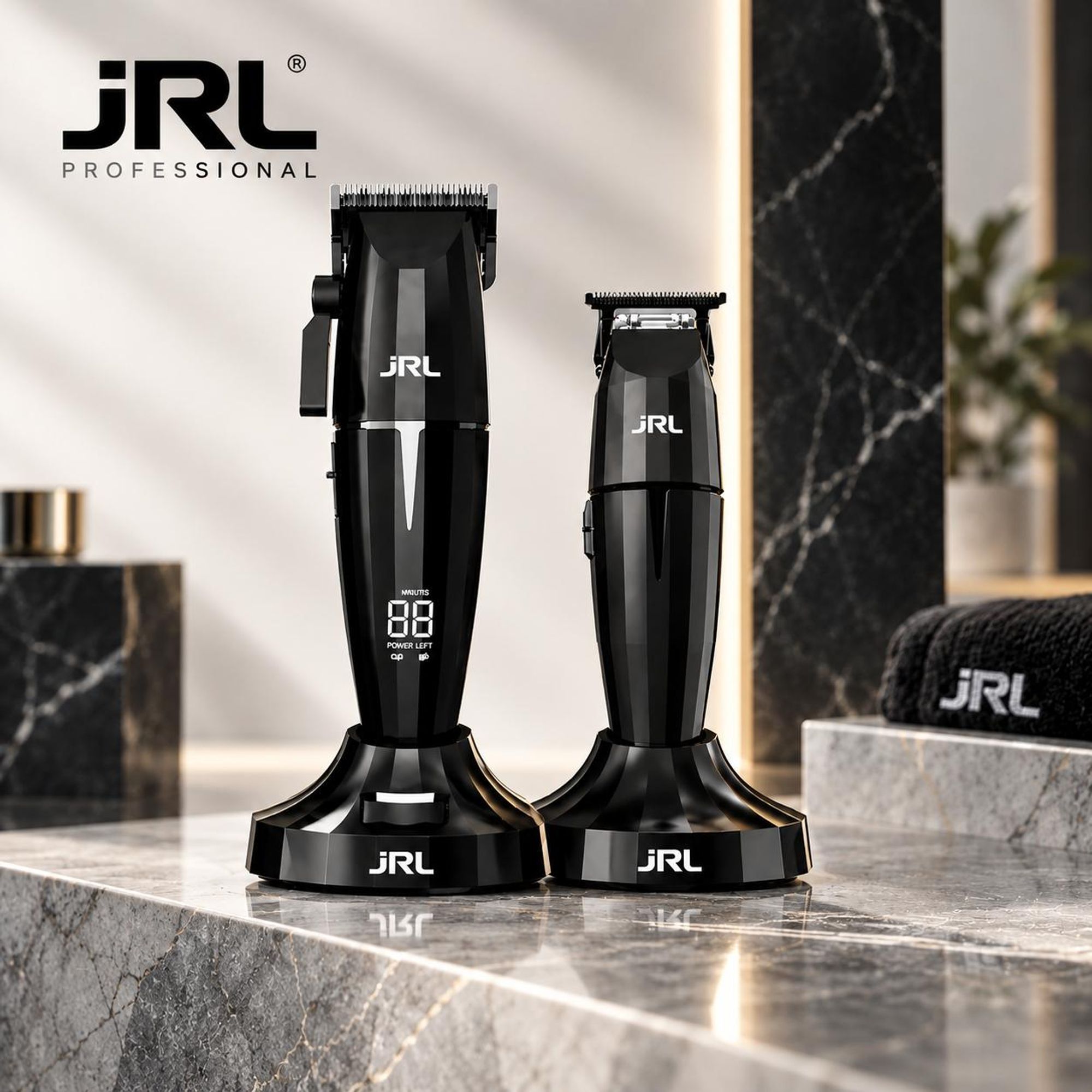JRL Onyx Clipper und Trimmer im Friseur Set 1