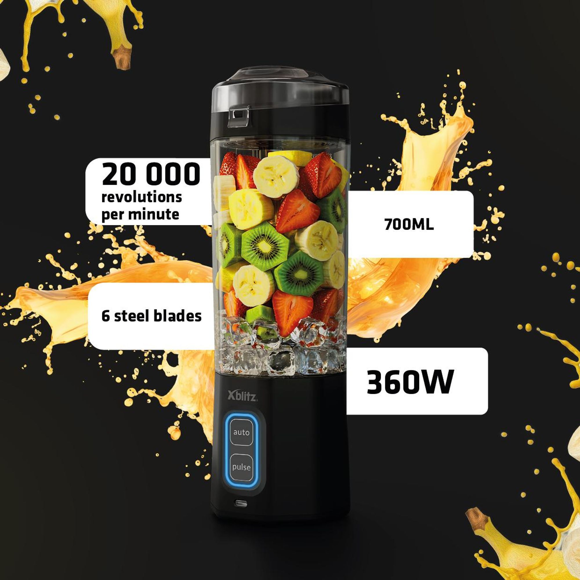 Xblitz iRon – Kabelloser Standmixer mit 700 ml Behälter