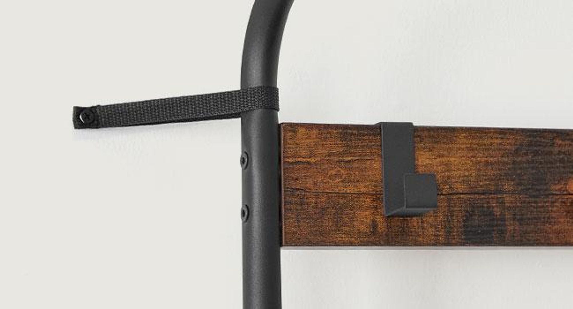 VASAGLE Garderobenständer, Schuhregal mit Sitzfläche, Kleiderständer mit 9 abnehmbaren Haken, Sitzbank, 2 Gitterablagen, 183 cm hoch, Industrie-Design
