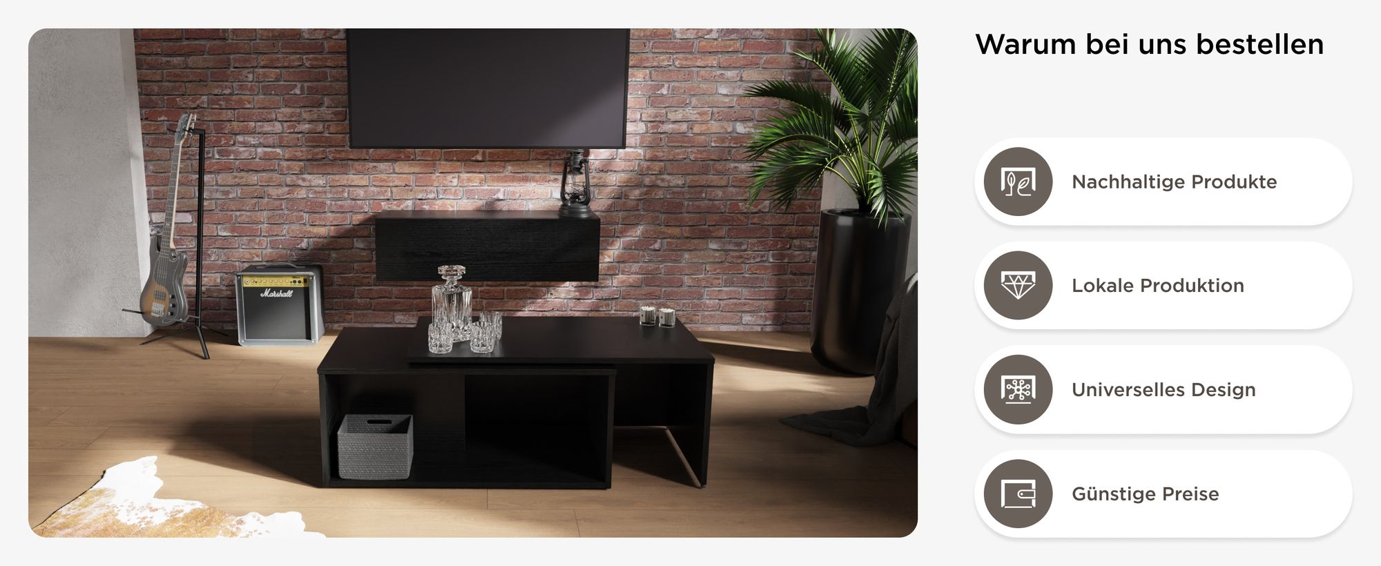 Platan Room TV Lowboard 140 cm breit KASCHMIR Fernsehschrank hängend oder stehend Hängeboard Board Schrank für Wohnzimmer Wandschrank MATT