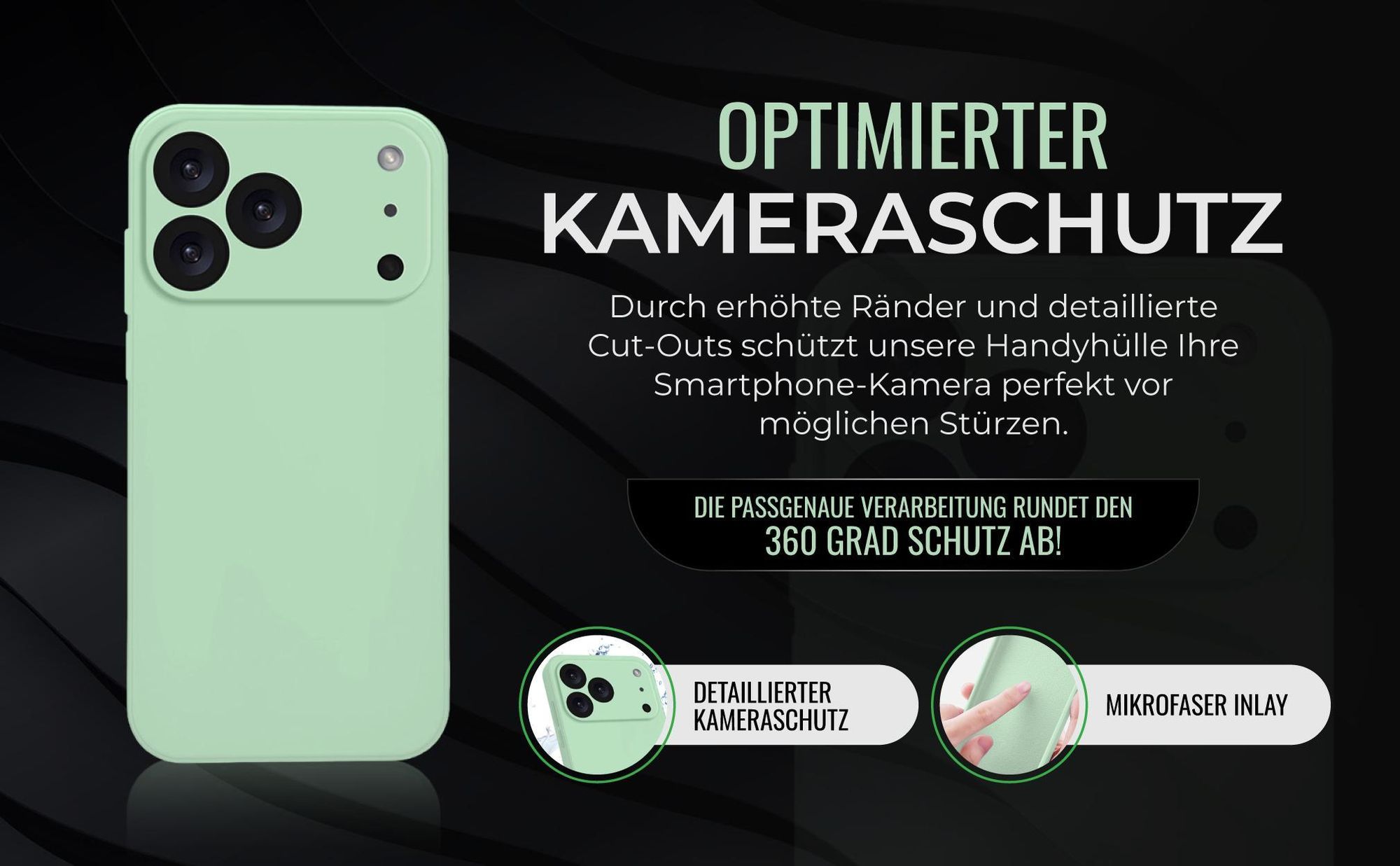 Handyhülle in Türkis für Apple iPhone 17 Pro Max in detailliertem Kamera Cutout