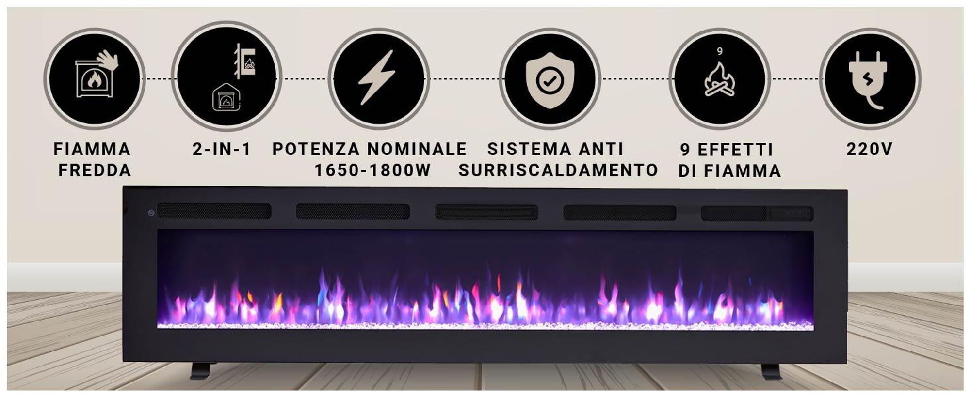 Camino elettrico BALDERIA Leif 70 - 2in1 - nero