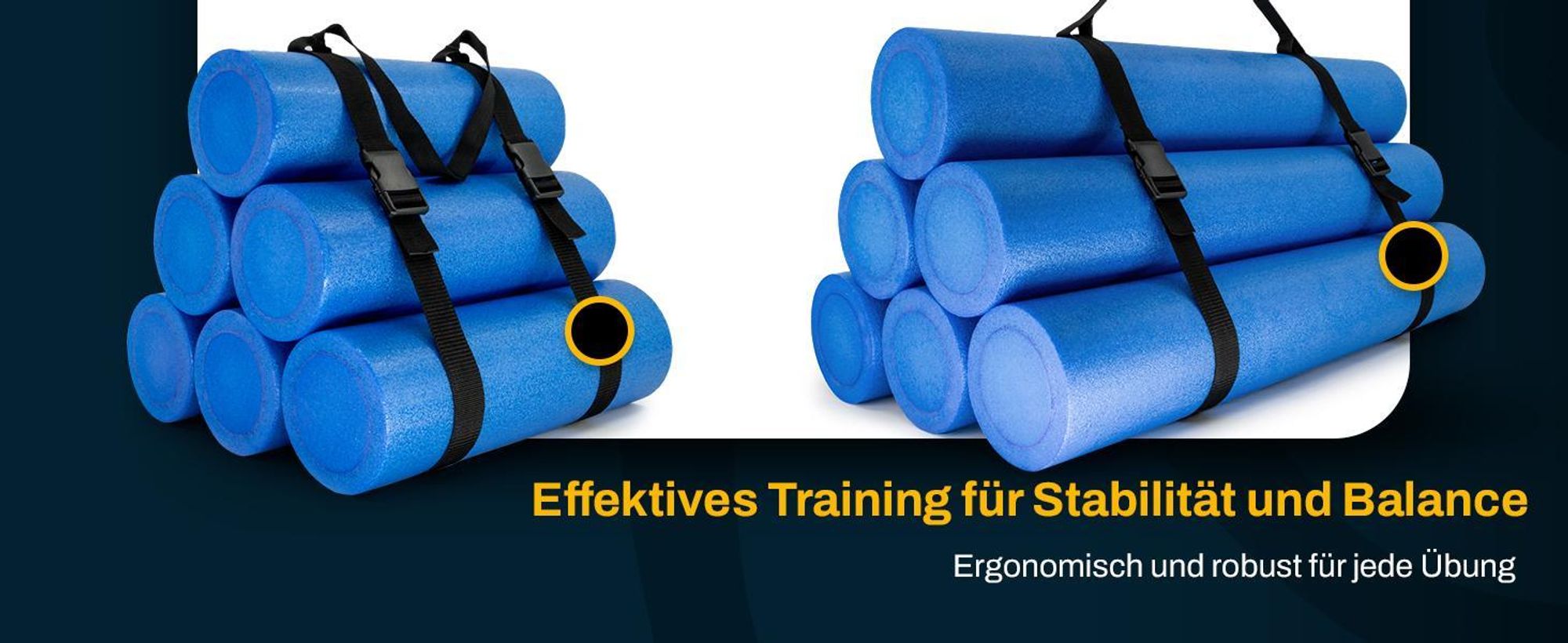 Kawanyo Yoga- & Pilatesrolle 90cm - blau