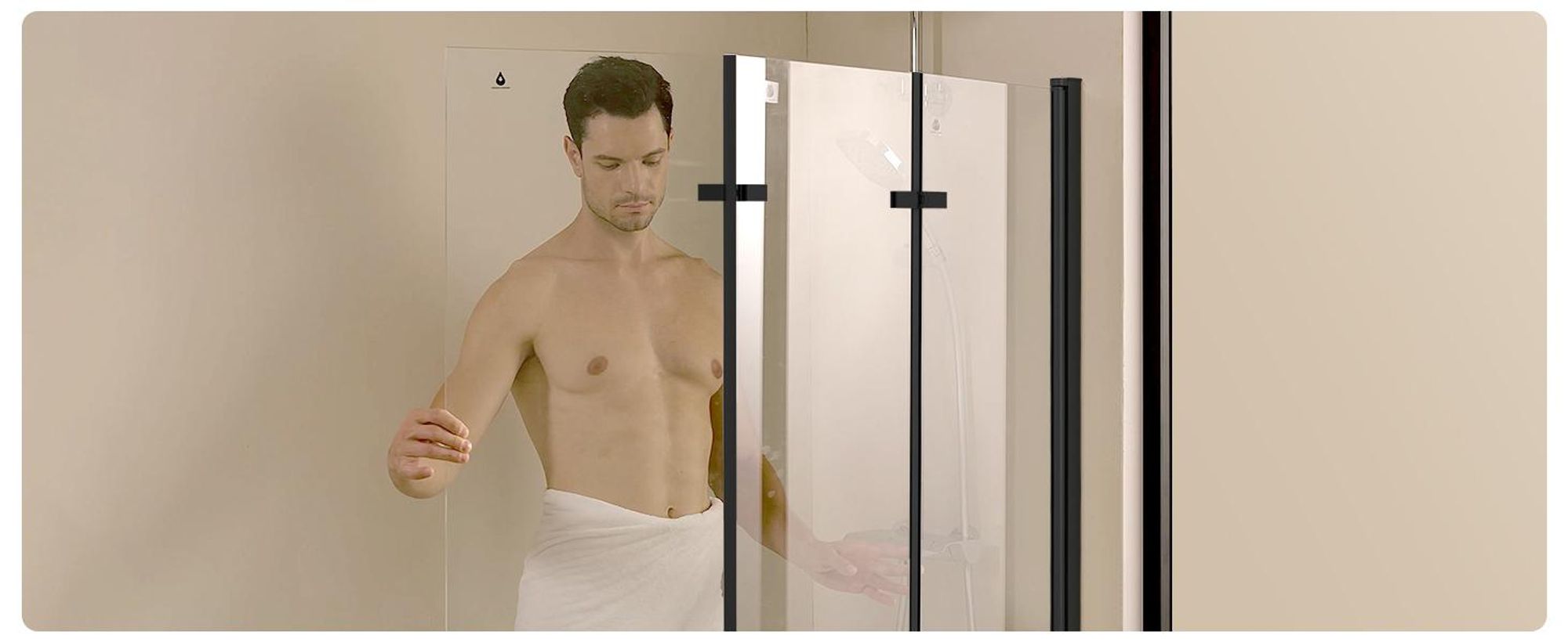 EMKE Paroi de douche 120 x 140cm cadre noir mat baignoire paroi pliante nano-revêtements ESG verre de sécurité paroi de douche verre pour baignoires