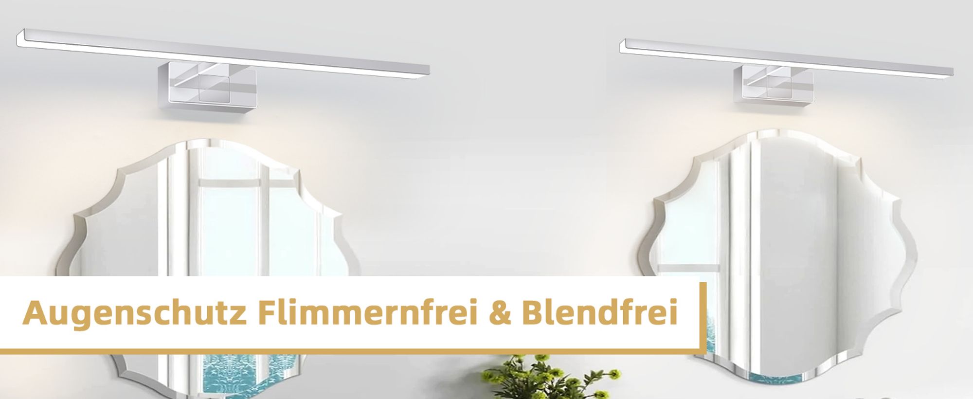 ZMH Spiegelleuchte Bad Led Spiegellampe12W Wandlampe Lampe Neutralweiße 4000KSpiegel Wandleuchte 60cm Modern Chrom Badlampe Spiegelschrank Beleuchtung