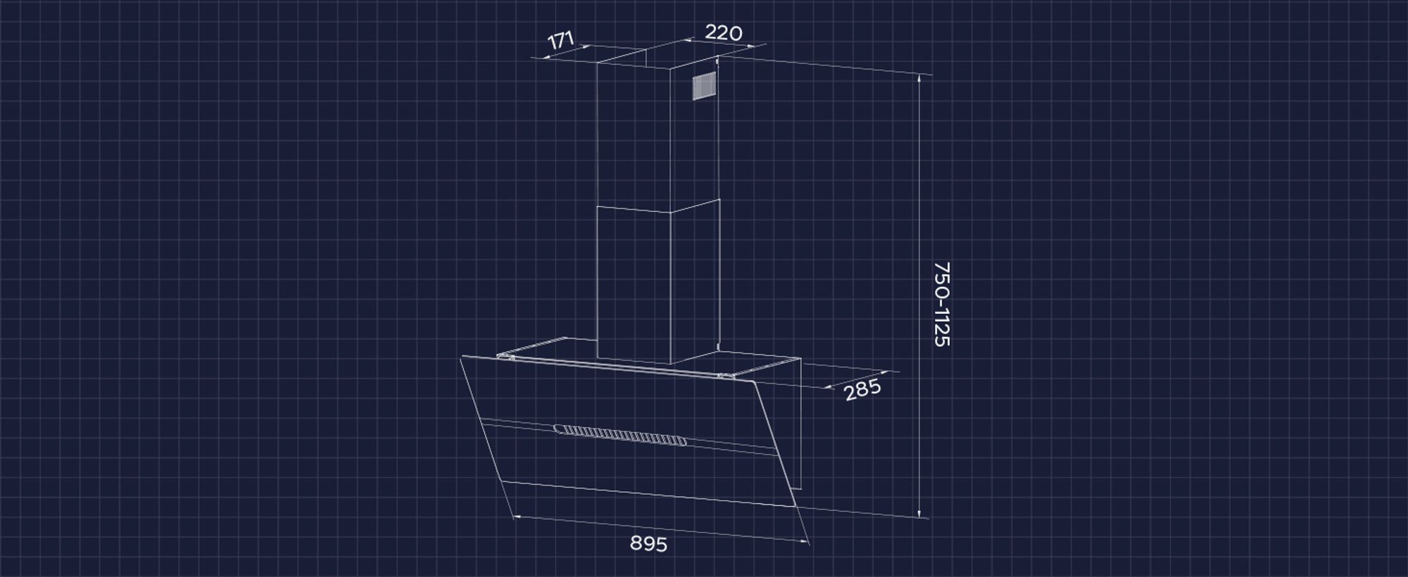 CIARRA Kopffreihaube A+++ 650 m³/h Dunstabzugshaube 90cm Inkl. BOOST WIFI-APP Touch Control VM9736FB