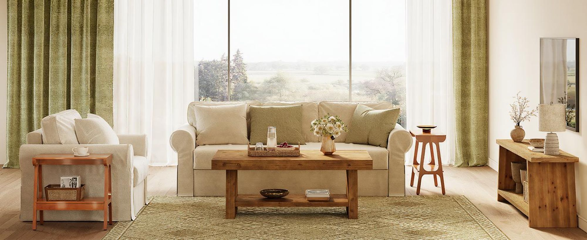 Kleiner Beistelltisch aus Massivholz mit 2 Ablagen, Nachttisch mit Stauraum, Couchtisch Sofatisch für Wohnzimmer, Schlafzimmer, Eingangsbereich