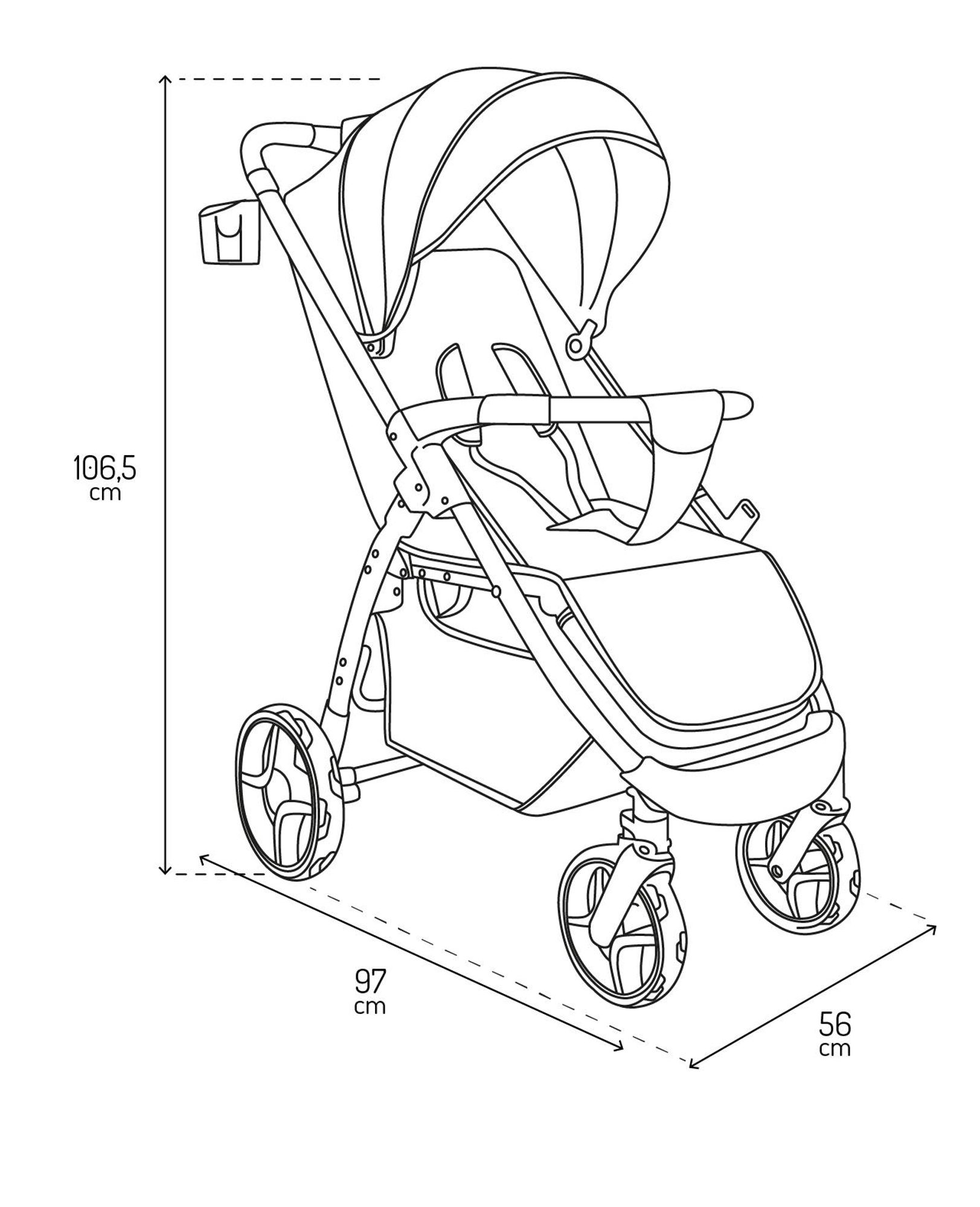 MoMi MIYA Kinderwagen Buggy – 10" Räder, Moskitonetz, Regen- & Fußschutz – Rosa