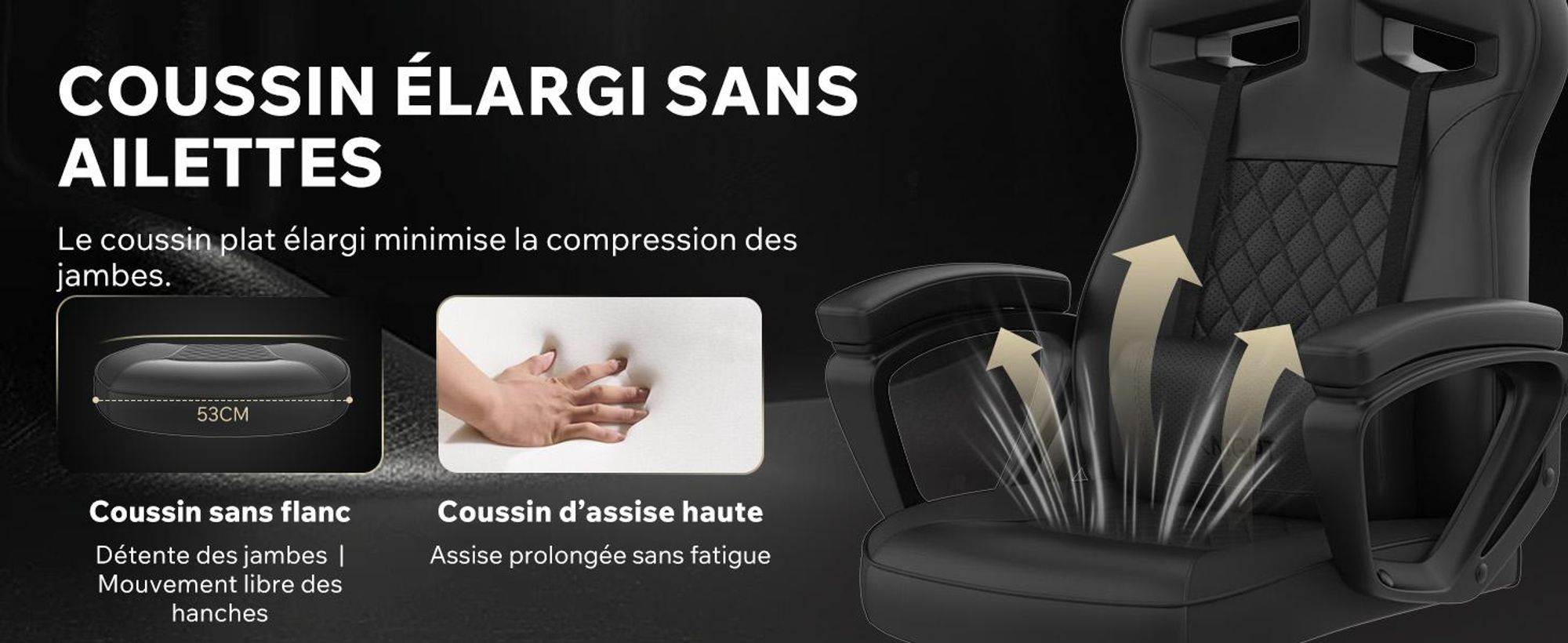 Chaise gaming SENSE7 Knight en similicuir noir-gris - Chaise de bureau ergonomique Chaise de bureau PC Chaise gaming Fonction bascule Gamer 120 kg