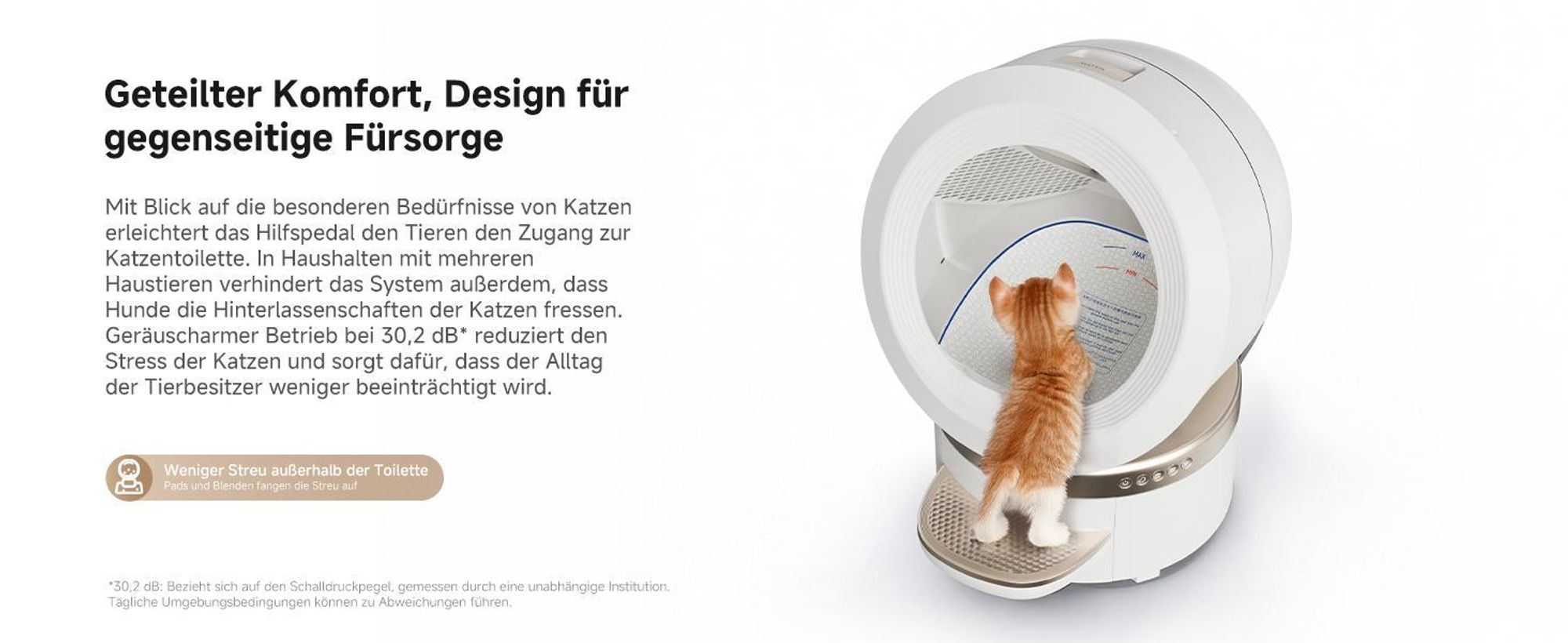 MOVA LR10 Prime Katzenklo Weiß – 110L, 15 Tage Selbstreinigung, Doppel-Geruchssystem, 12 Sicherheitsfunktionen – inkl. GRATIS Tierhaarbürste
