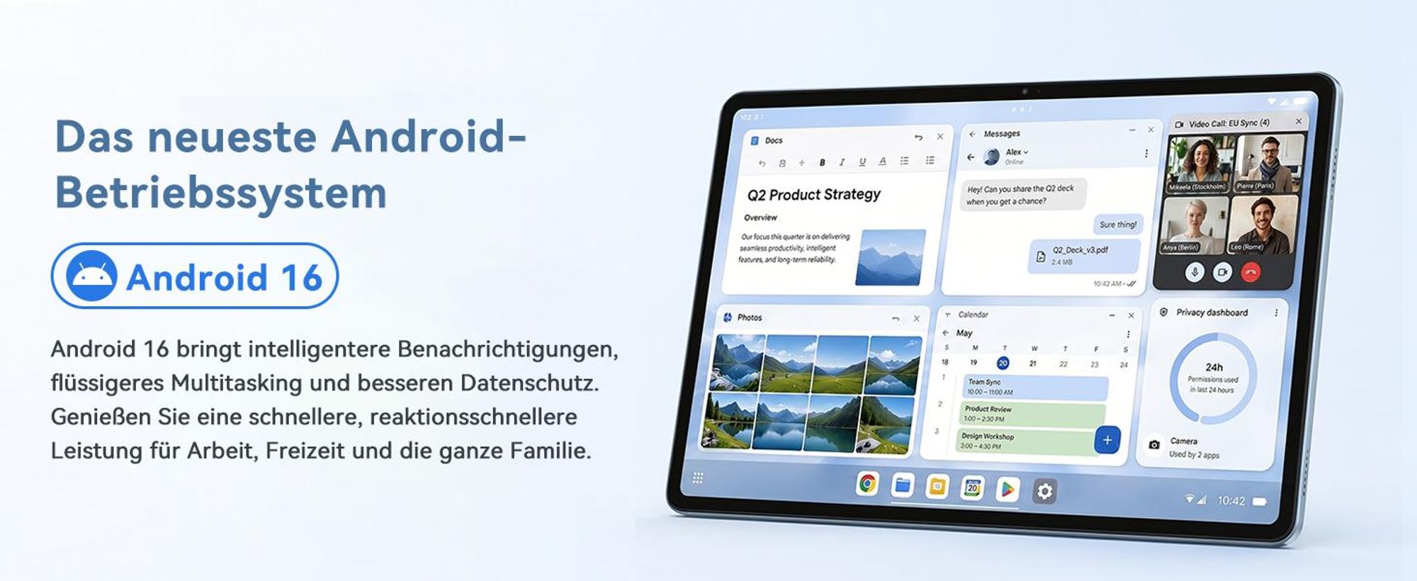 T70 Android 16 Tablet 11", 32GB+256GB(2TB TF), 180Hz Touch, 90Hz Display, 8000mAh, 8MP+13MP, mit Stylus/Cover/Tastatur/Maus, Gesichtserkennung