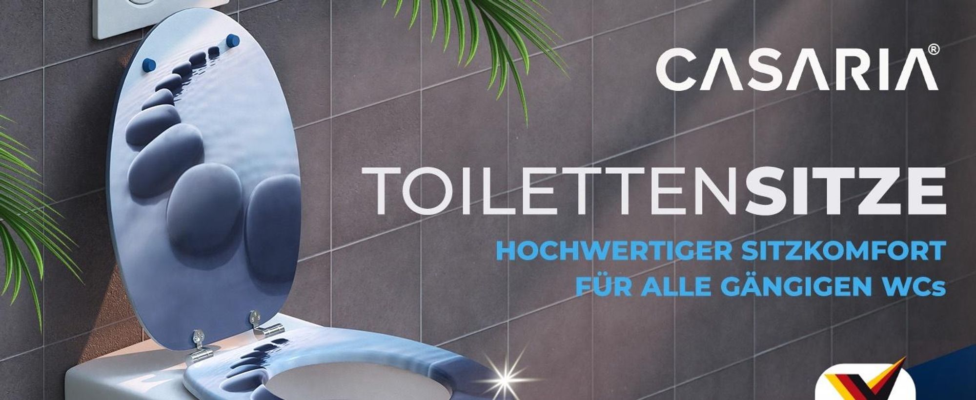 CASARIA WC Sitz mit doppelter Absenkautomatik Steine