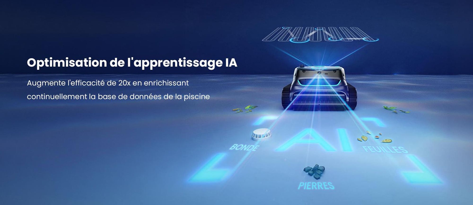 WYBOT S2 Vision : robot de piscine sans fil doté d'une caméra IA intégrée, avec une autonomie de 210 minutes et 8 modes de nettoyage différents