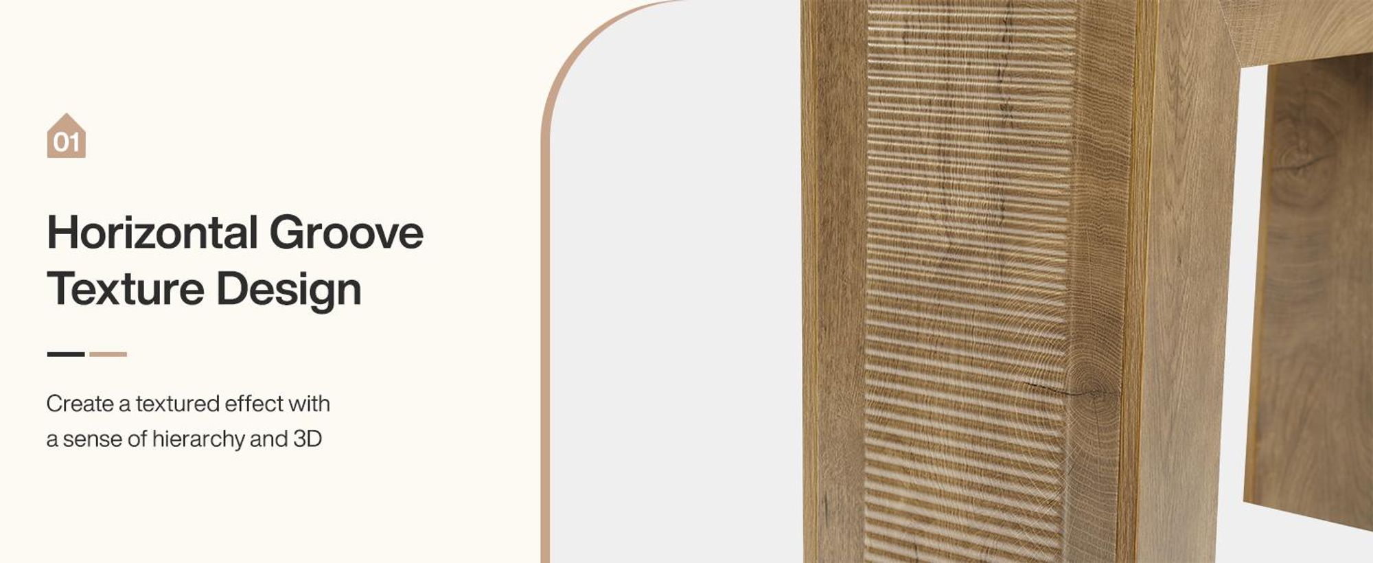 Tribesigns 110 cm Konsolentisch, Landhaus-Sofatisch Holz, moderner kleiner Akzent-Konsolentisch, geriffeltem Design Flur Eingangsbereich, Braun
