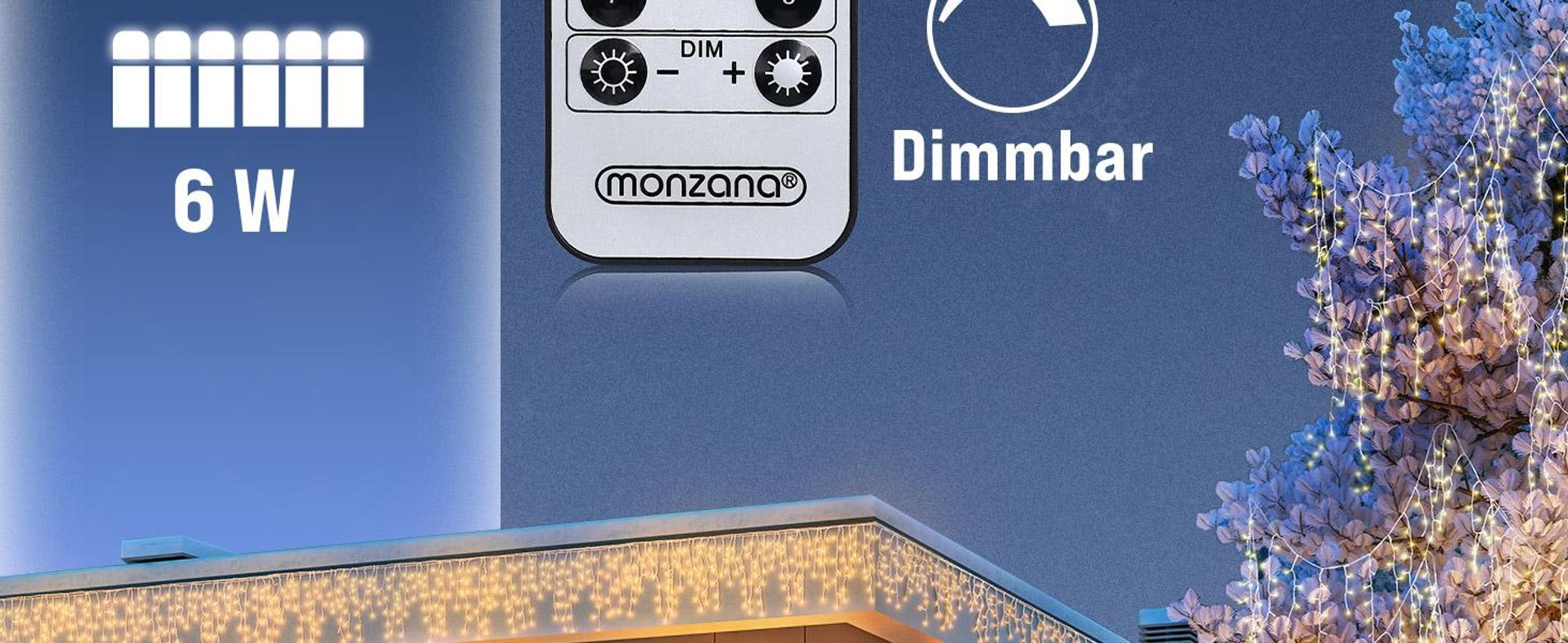 MONZANA® Eisregen Lichterkette 200 LED 10m Warmweiß
