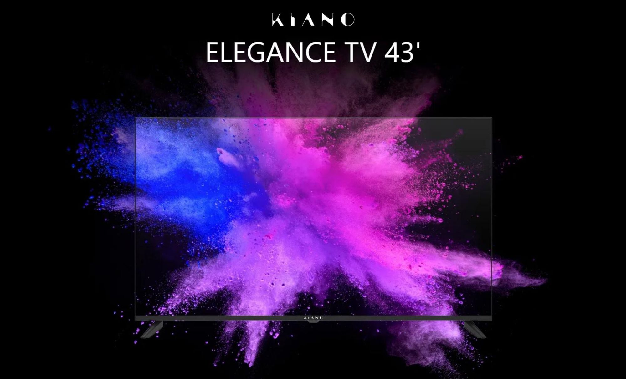 Kiano 43 Zoll 4K UHD Smart TV Android LED HDR WiFi Miracast Dolby Audio DVB-T2/S2 PVR USB Rahmenlos Metall Fernseher mit Netflix YouTube Browser