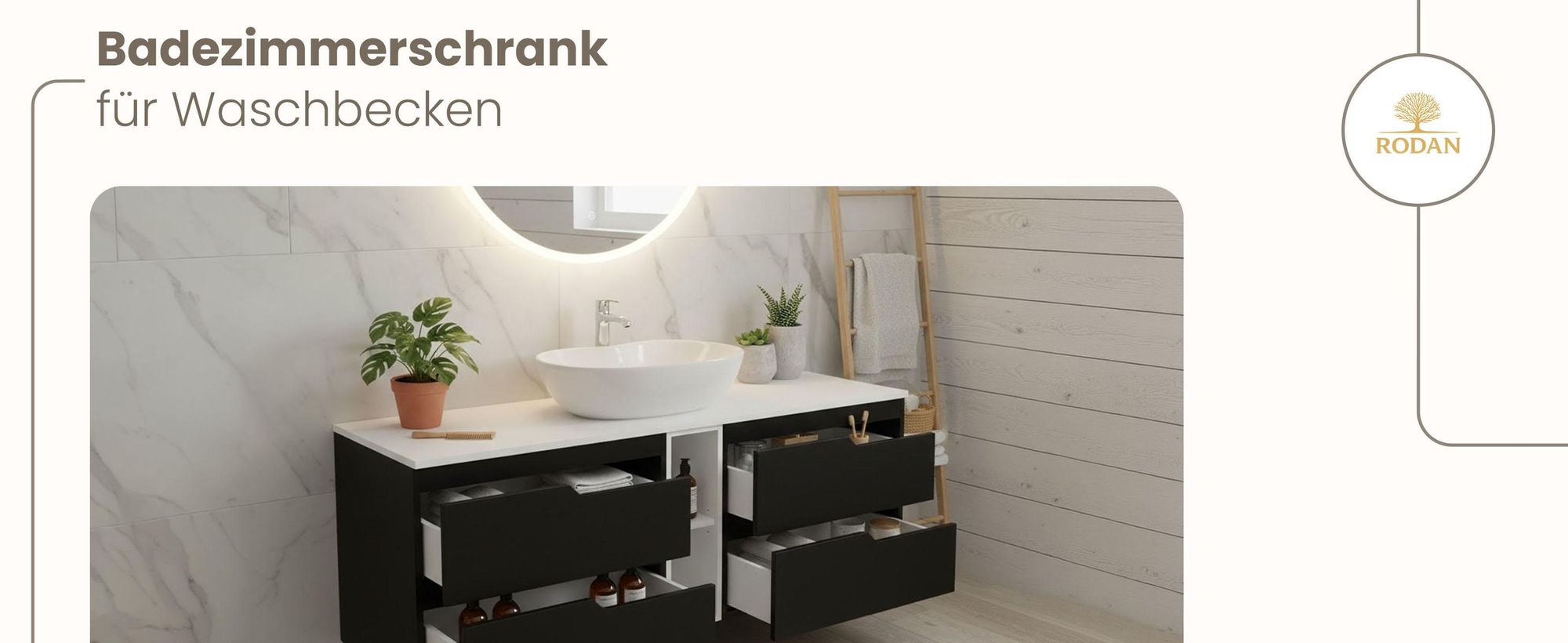 RODAN, Badmöbel, Badschrank, Badezimmermöbel, Badezimmer, MODERN, Waschbeckenunterschrank