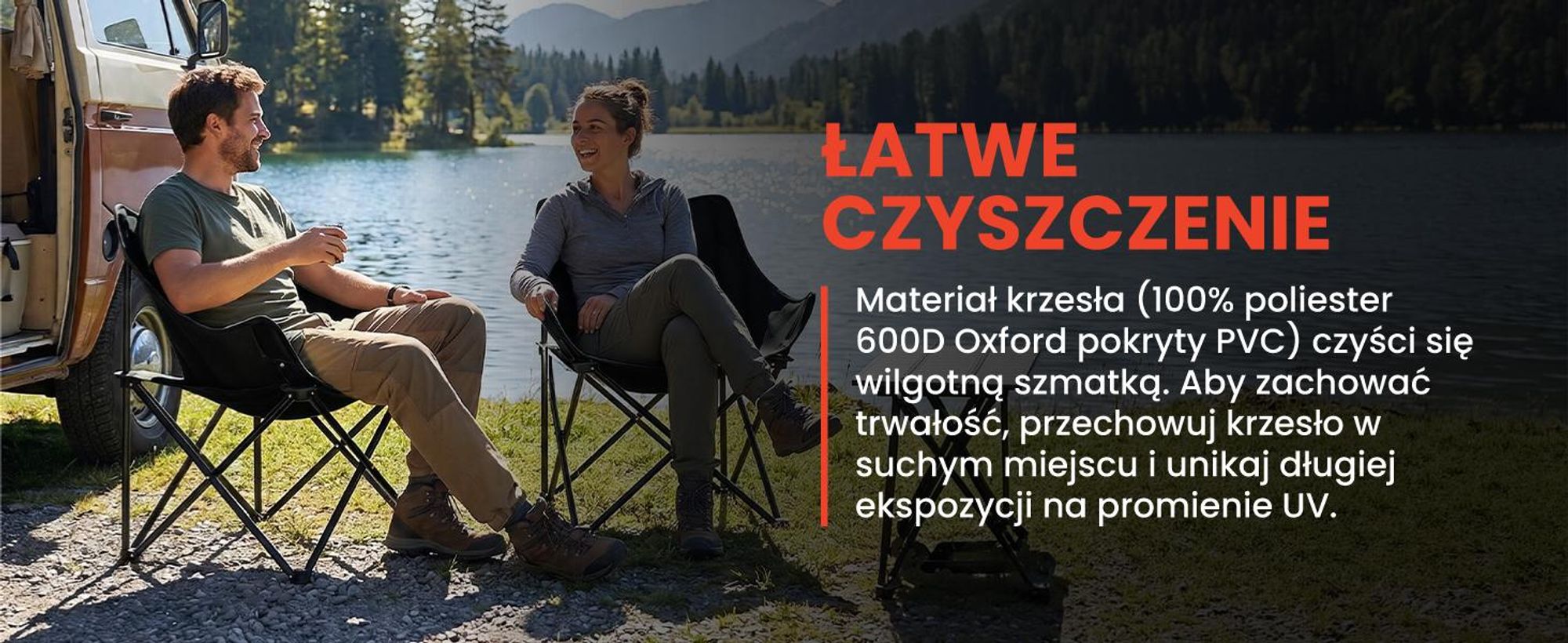 Krzesło turystyczne kempingowe składane czarne do 120 kg