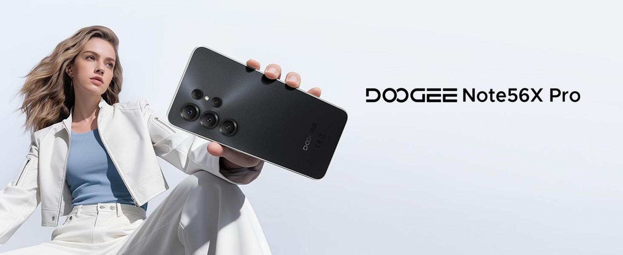 Smartfon DOOGEE Note56X Pro, Android 16, ekran 6,56" 90Hz, bateria 6150mAh, pamięć 32GB+128GB, 4G, aparat 13MP, NFC, czytnik linii papilarnych, OTG, bez umowy