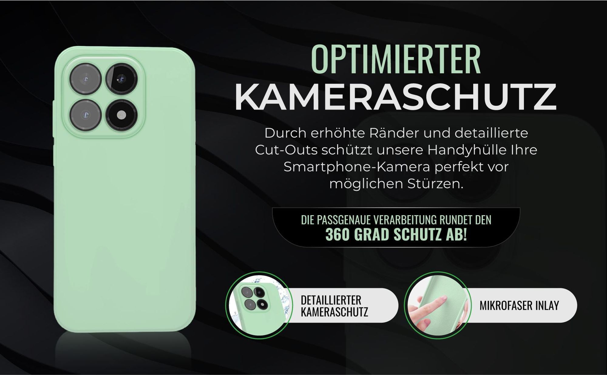 Handyhülle in Türkis für Xiaomi 15T in detailliertem Kamera Cutout