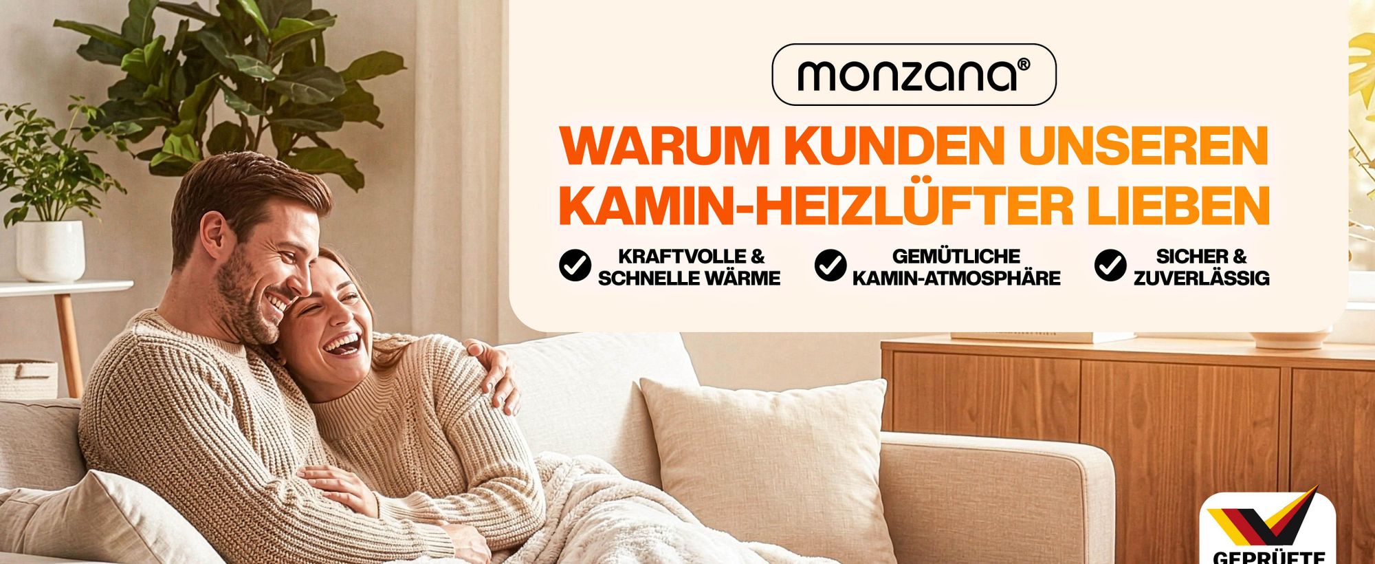 MONZANA® Heizlüfter Kamin Optik Elektrokamin 1500W LED Flammeneffekt 2 Heizstufen weiß Überhitzungsschutz Elektro Heizgerät Heizstrahler Elektroheizung