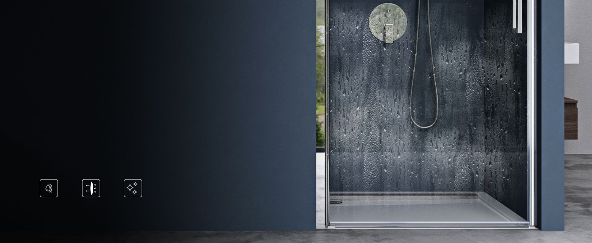 doporro Duschtür Nischentür dusche Duschabtrennung Duschkabine 100x195cm ESG-Sicherheitsglas Duschtür Klarglas Einzeltür mit Hebe- und Senkmechanismus Teramo24K
