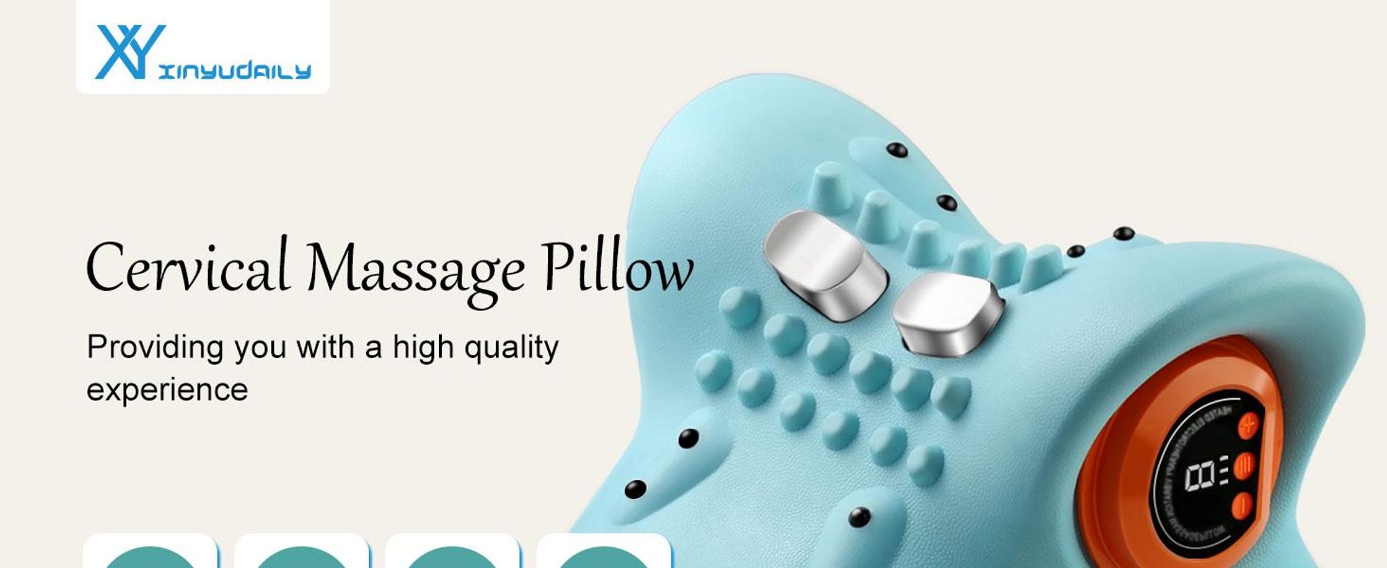 Nackenmassagegerät, Nackenstrecker,EMS,Neck Pain Relief, Nackenstütze zur Nackenentspannung,Tragbar,Blau