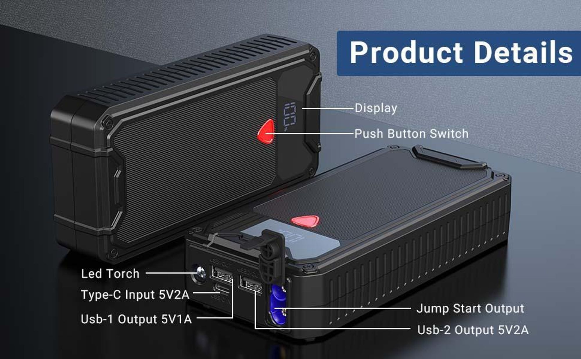 Auto Starthilfe, Starthilfekabel, Jump Starter, Power Bank, Power Station