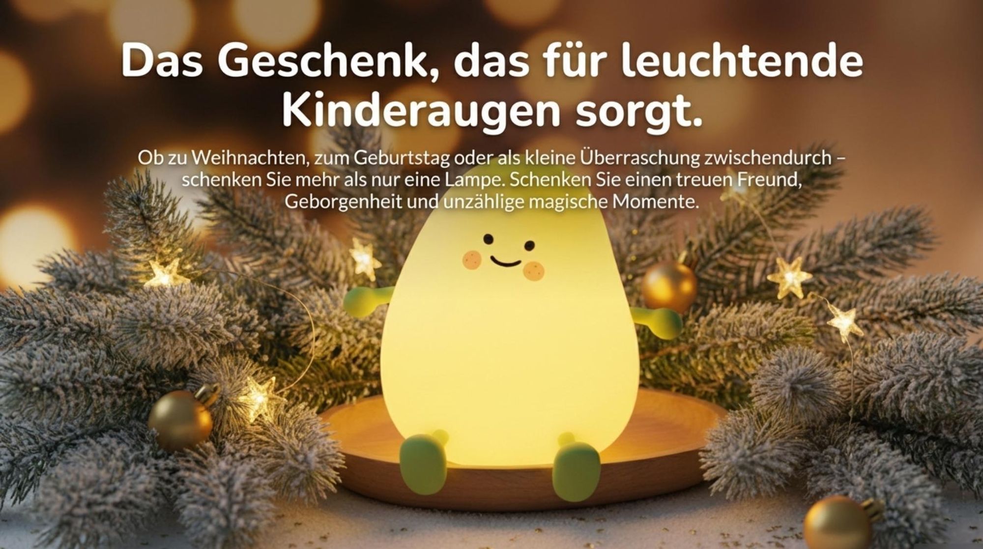 MasterLED LED Nachtlicht Silikon Birne Touch Nachtlampe, USB-C mit Timer, warmweiß, Schlaflicht Kinderzimmer tragbare Schlafhilfe Stilllicht, Gesche