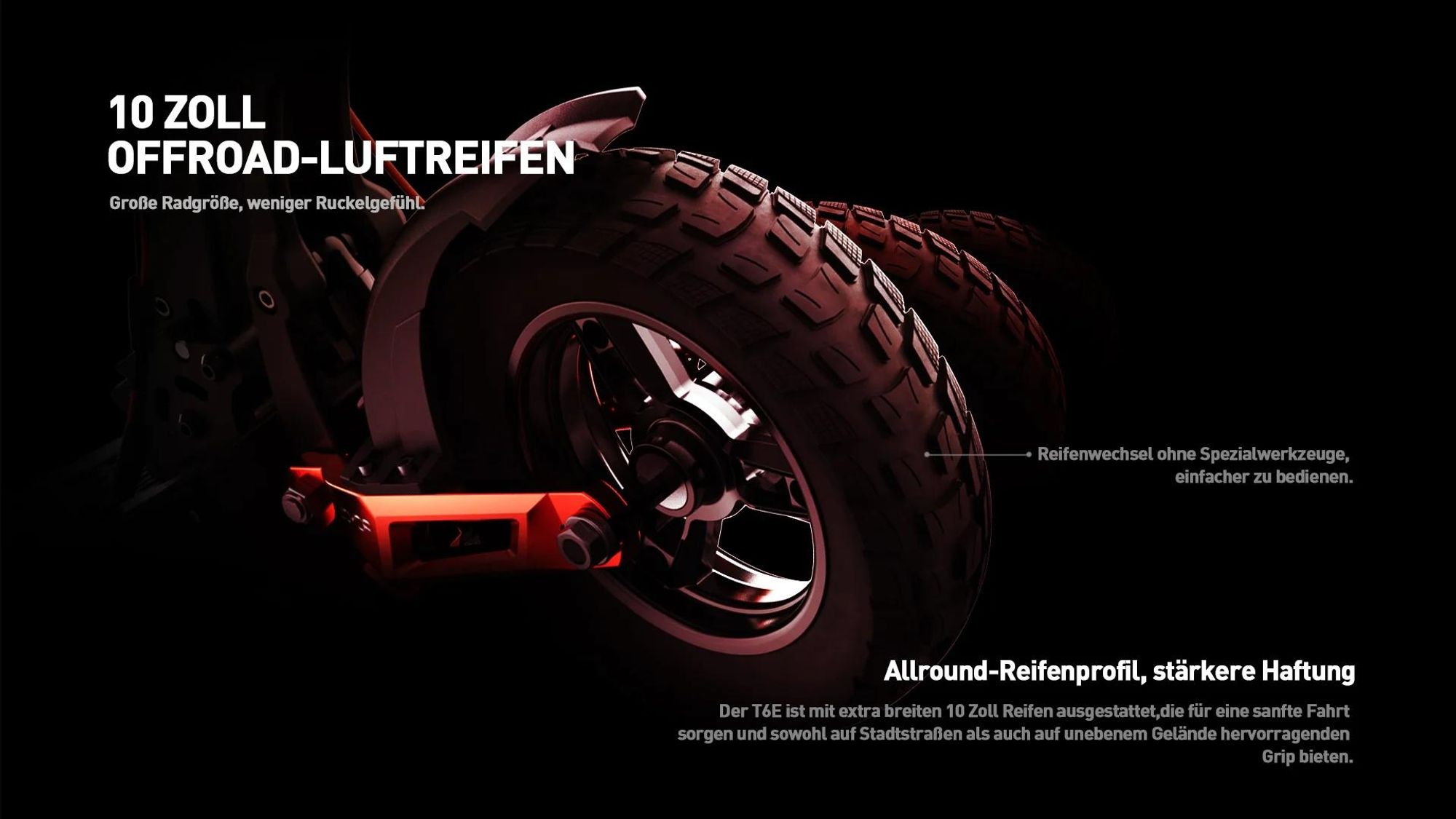 JOYOR T6E Elektroroller ABE- - 500W Motor 48V18AH Akku Faltbar 10" Offroad Reifen - Schwarz