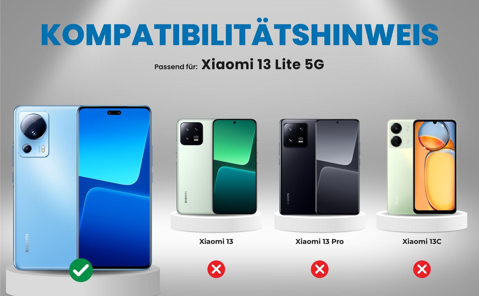 Kompatibilitätshinweise Hülle für Xiaomi 13 Lite 5G