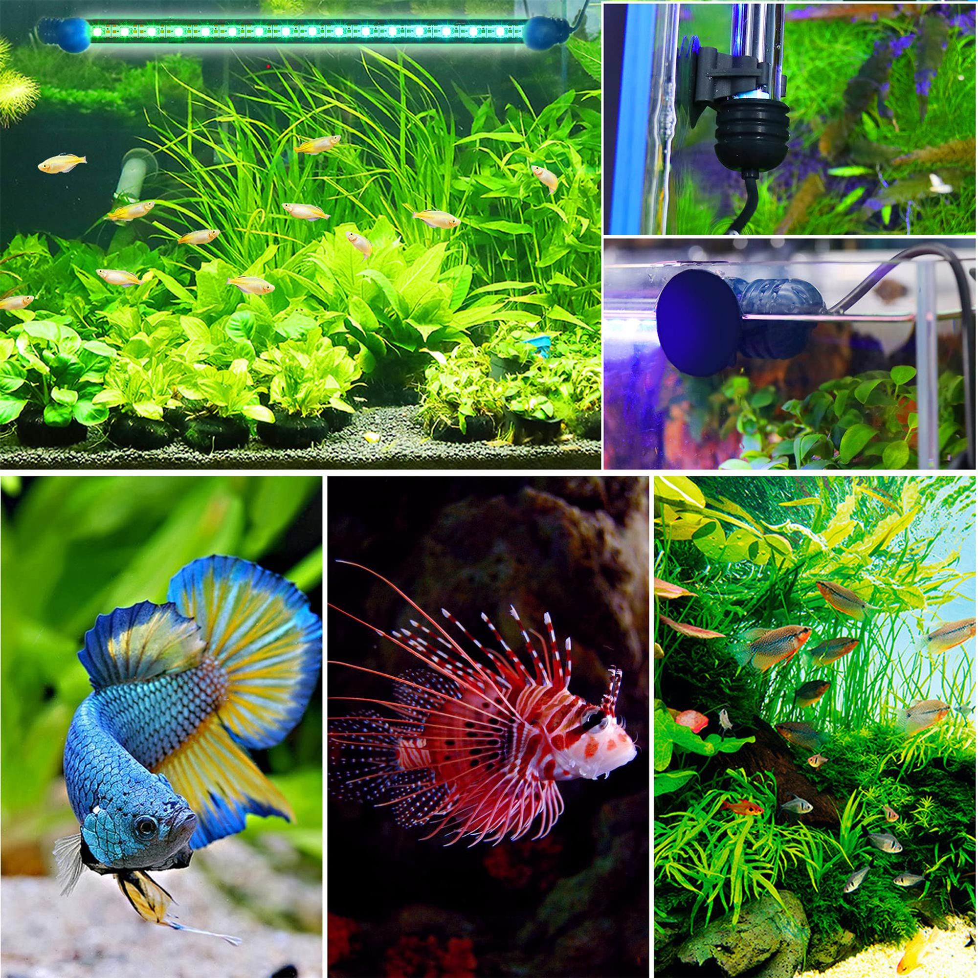 38cm Aquarium LED Lampe IP68 Wasserdicht 5W 21LEDs RGB Beleuchtung Aquarium Licht mit APP Fernbedienung Aquarienpflanzen Licht DIY Aquarienbeleuchtung