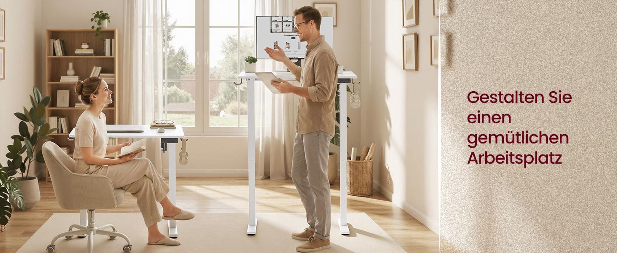 VASAGLE Höhenverstellbarer Schreibtisch, Schreibtisch Elektrisch Höhenverstellbar 80 x 50 cm, Stehschreibtisch mit 4 Memory-Tasten, Computertisch