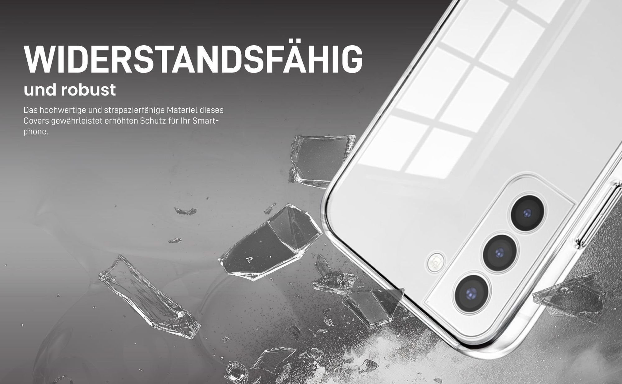 Transparentes Front Back Cover für Samsung Galaxy S21 FE mit Aufprallschutz