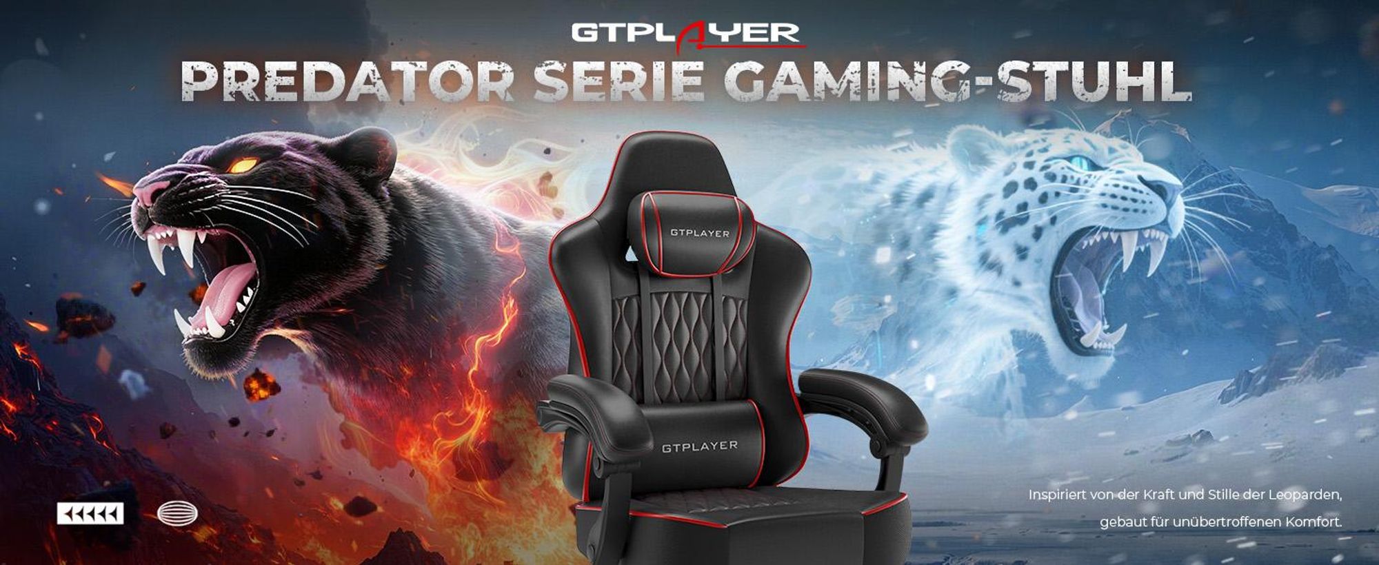 GTPLAYER GamingStuhl, Bürostuhl, Ergonomischer Pc Stuhl, Höhenverstellbarer Drehstuhl, Armlehnen mit Synchronmechanik, Lendenkissen, Kopfkissen