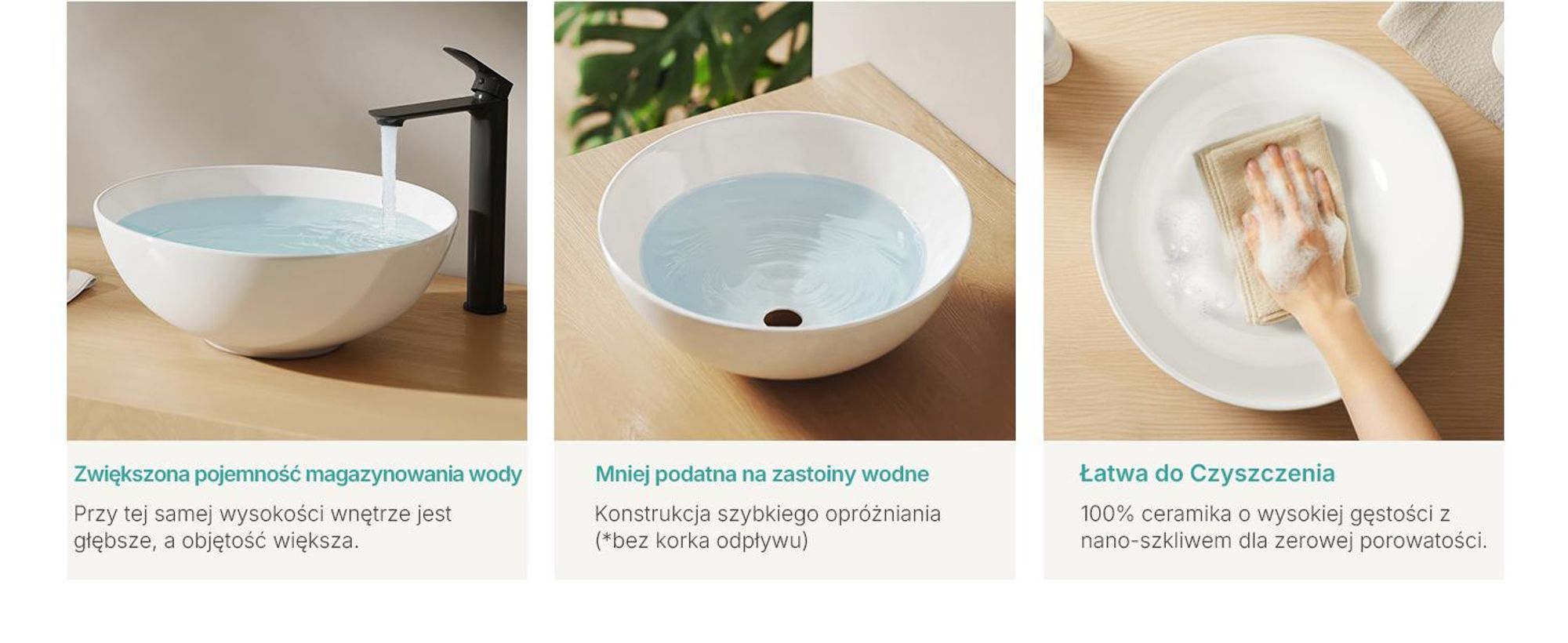 Umywalka nablatowa EMKE okrągła 415x415x155mm, umywalka ceramiczna w kolorze białym błyszczącym matowym, bez otworu na baterię i przelewu, ornes design do stylowych łazienek