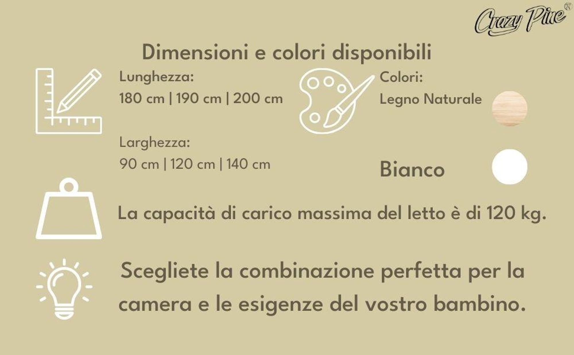 Crazy Pine Letto per bambini con cassetto 80x160 cm - Letto da pavimento Montessori in legno massiccio con protezione anticaduta - Crazy Basic