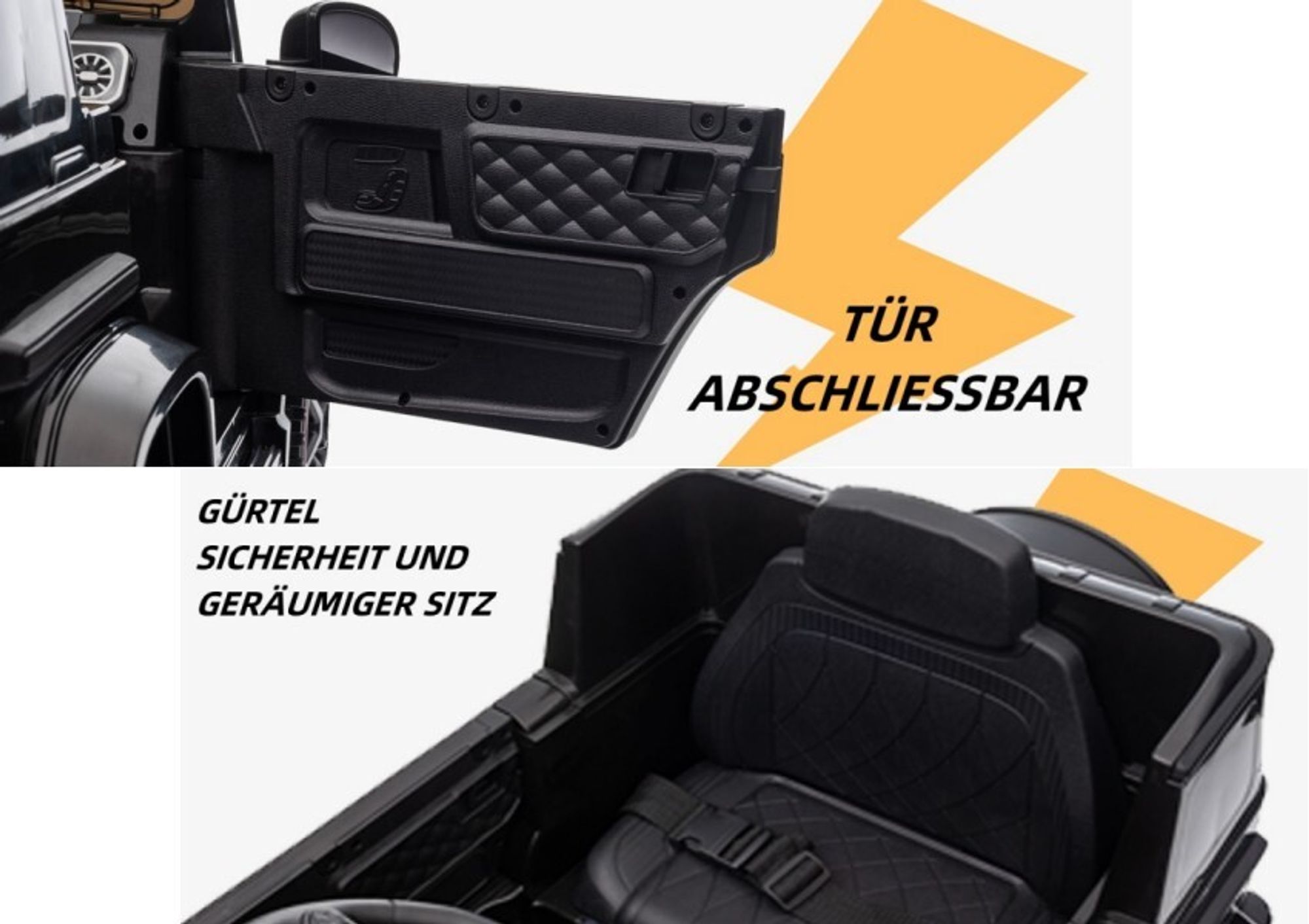 FCH Elektroautos für Kinder Mercedes Benz G63 AMG mit 12V Elektrofahrzeug 2,4G Fernbedienung, 2-türiges Kinder-Elektrofahrzeug mit MP3 Weiß