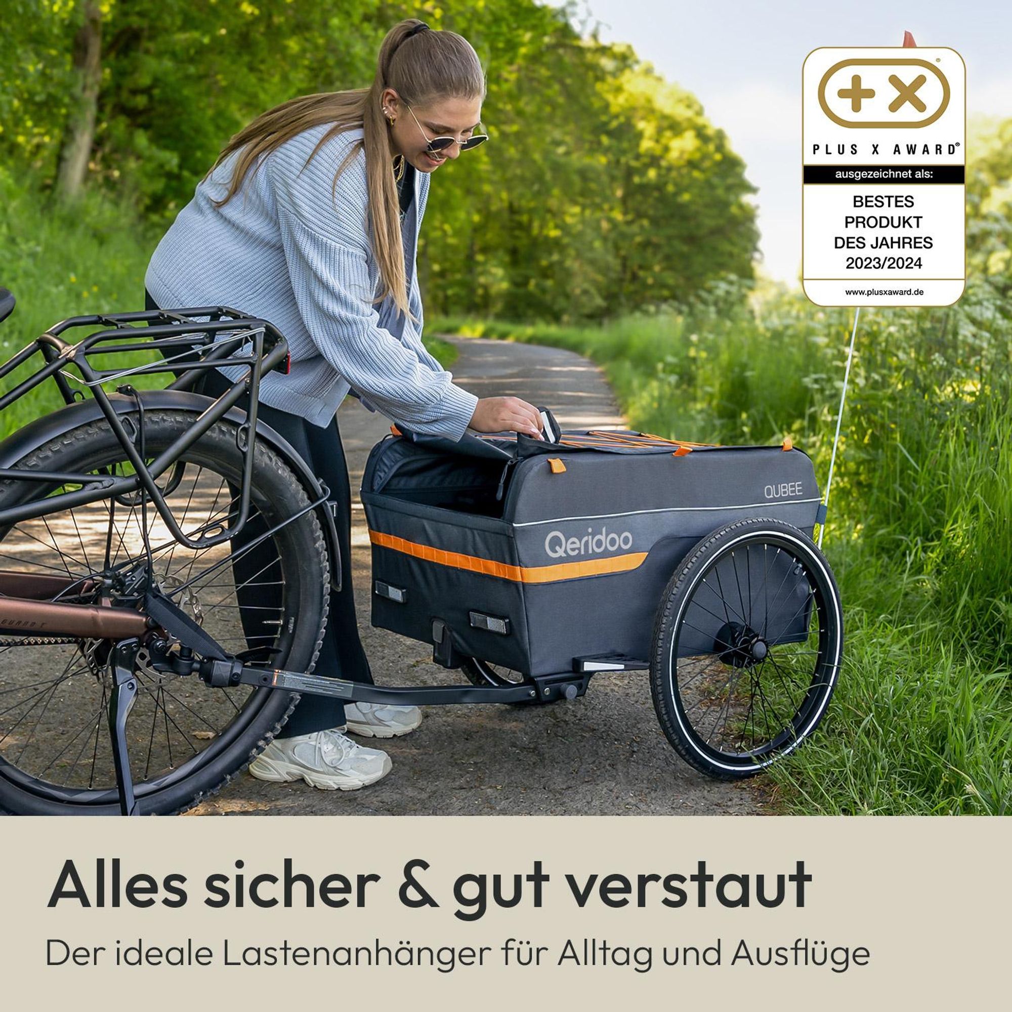 Qeridoo Qubee Cargo / Lastenanhänger, Farbe: Grey