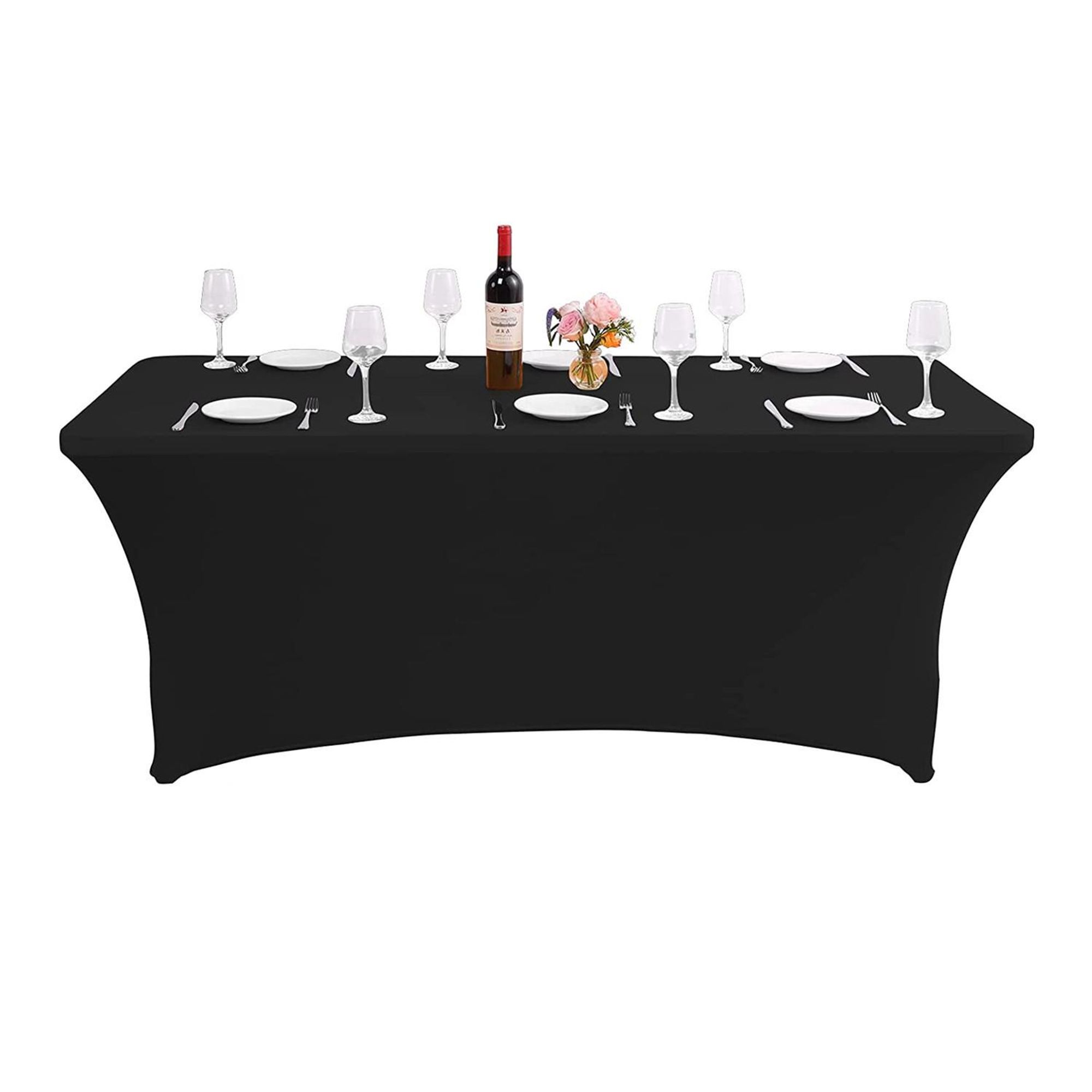 Stretch Husse Stretch-Tischdecke Tishcover Elasthan schwarz GreenBlue 180x75x75cm GB372