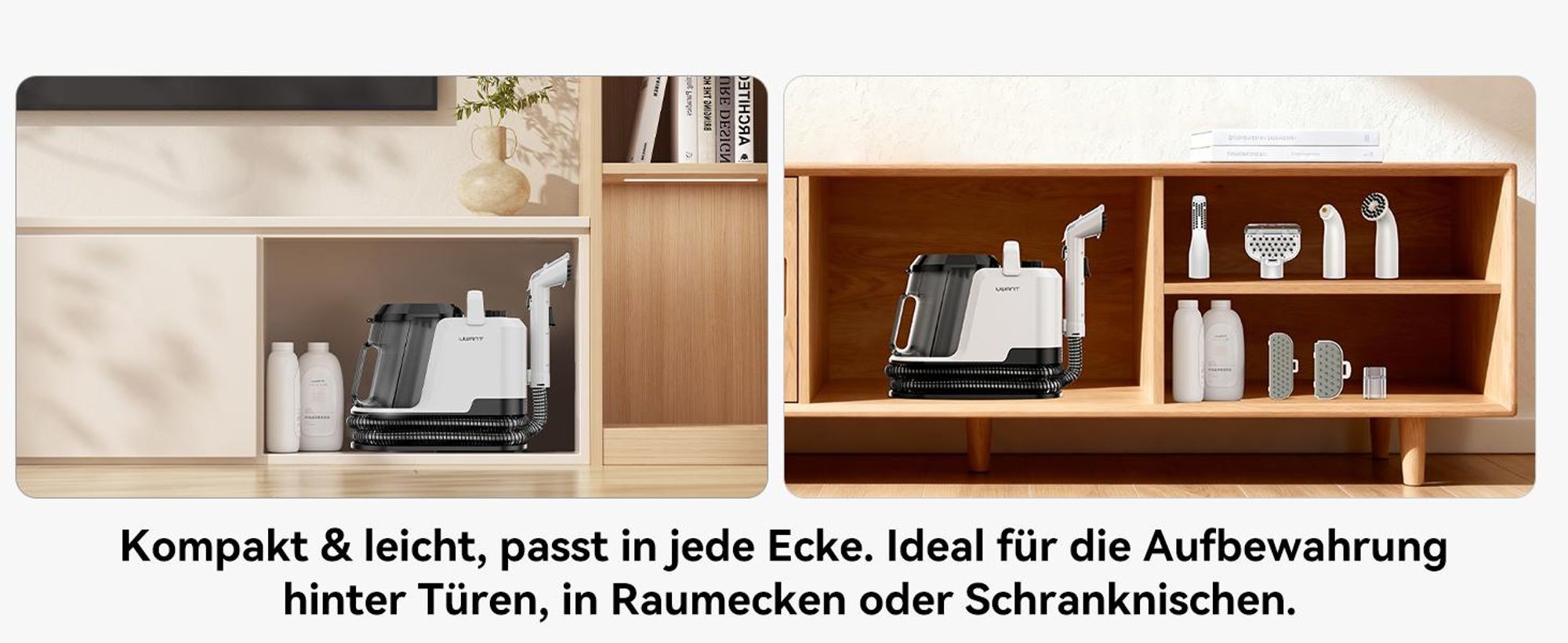 Uwant Y100 Steam Polsterreiniger Gerät, 3-in-1 Dampfreiniger für Sofa, Teppich und Auto mit 18KPA, 1750W Heißdampf, 65°C Heißwasser,Kaltwasser