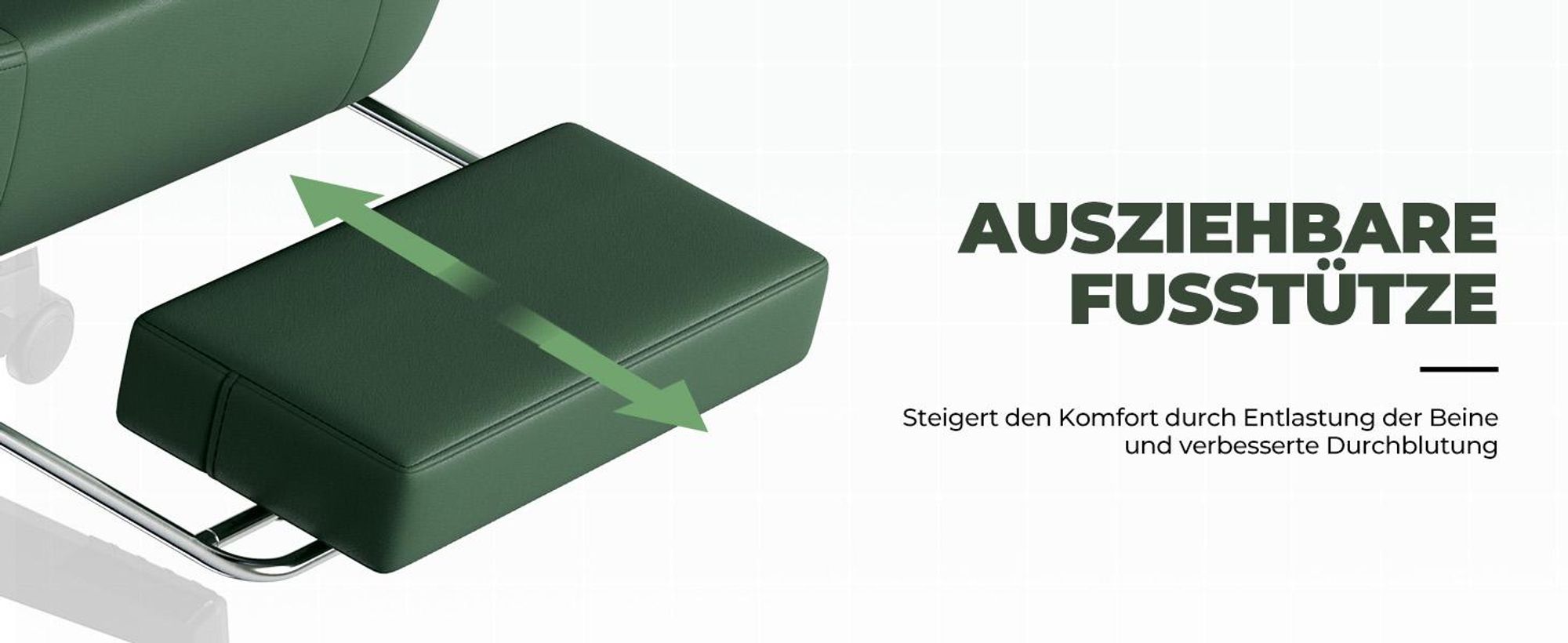 GTPLAYER Gaming Stuhl Ergonomischer Gaming Sessel Schreibtischstuhl Bürostuhl mit Kunstleder Federsitzkissen, Verbindungsarmlehnen, mit Fußstütze