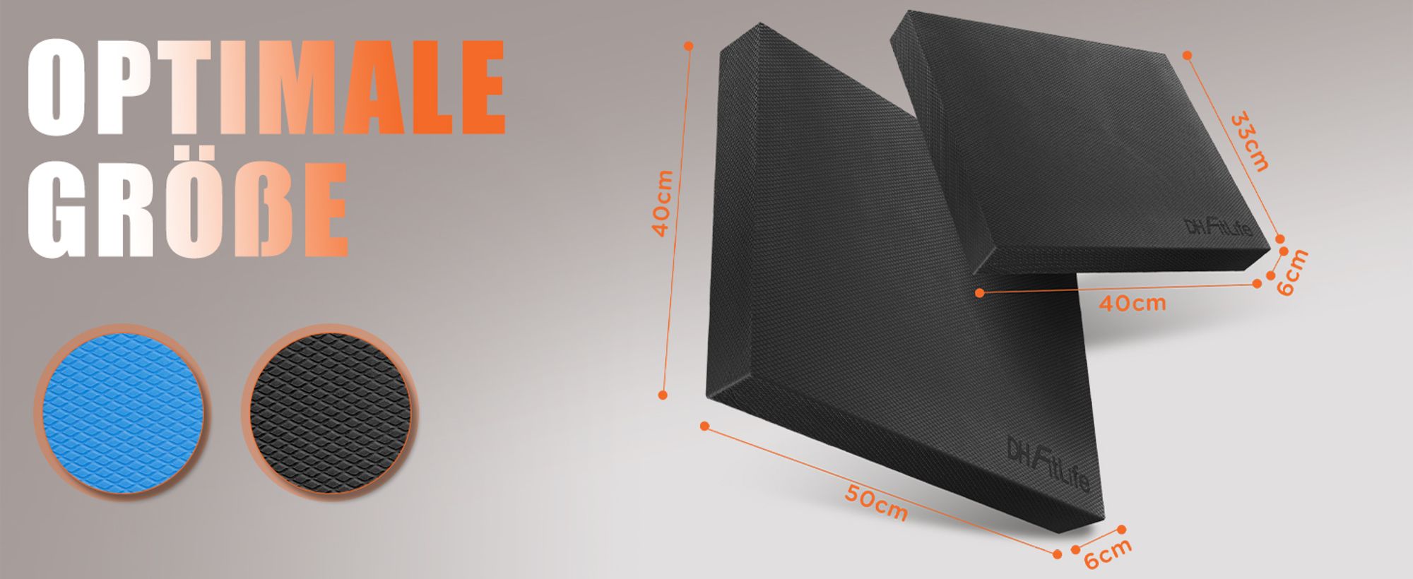 DH FitLife Premium Balance Pad, Balancekissen – Ideal für Gleichgewichtstraining | Yoga, Pilates & Core-Training | Physiotherapie & Fitness-Kissen