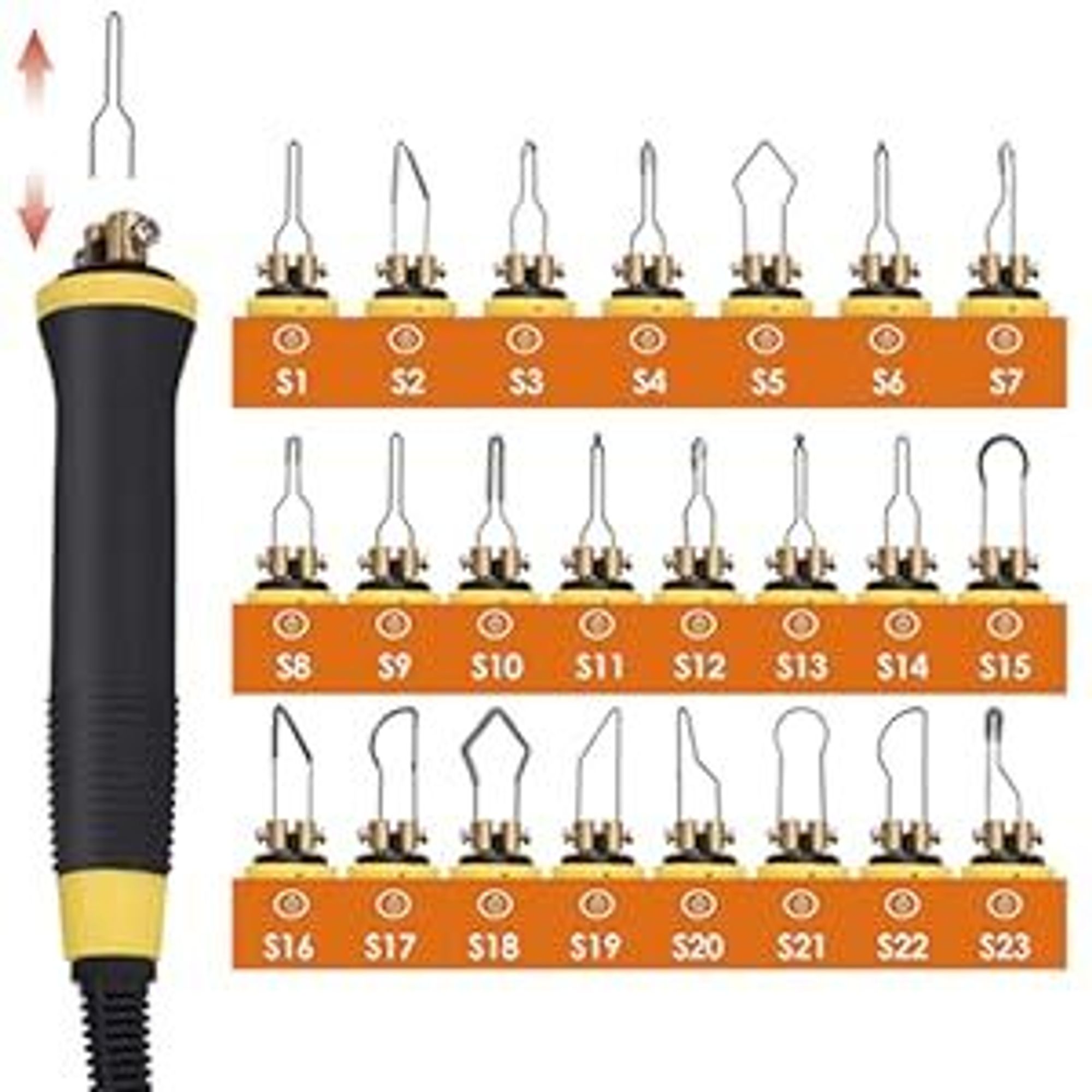 Brandmalerei 100W mit 23tlg Spitz & 2 Stiften Holzbrenner Brennkolben 0-750°C Brandmalstation Brandmalkolben Brandmalgeräte für Holz, Leder und Kork