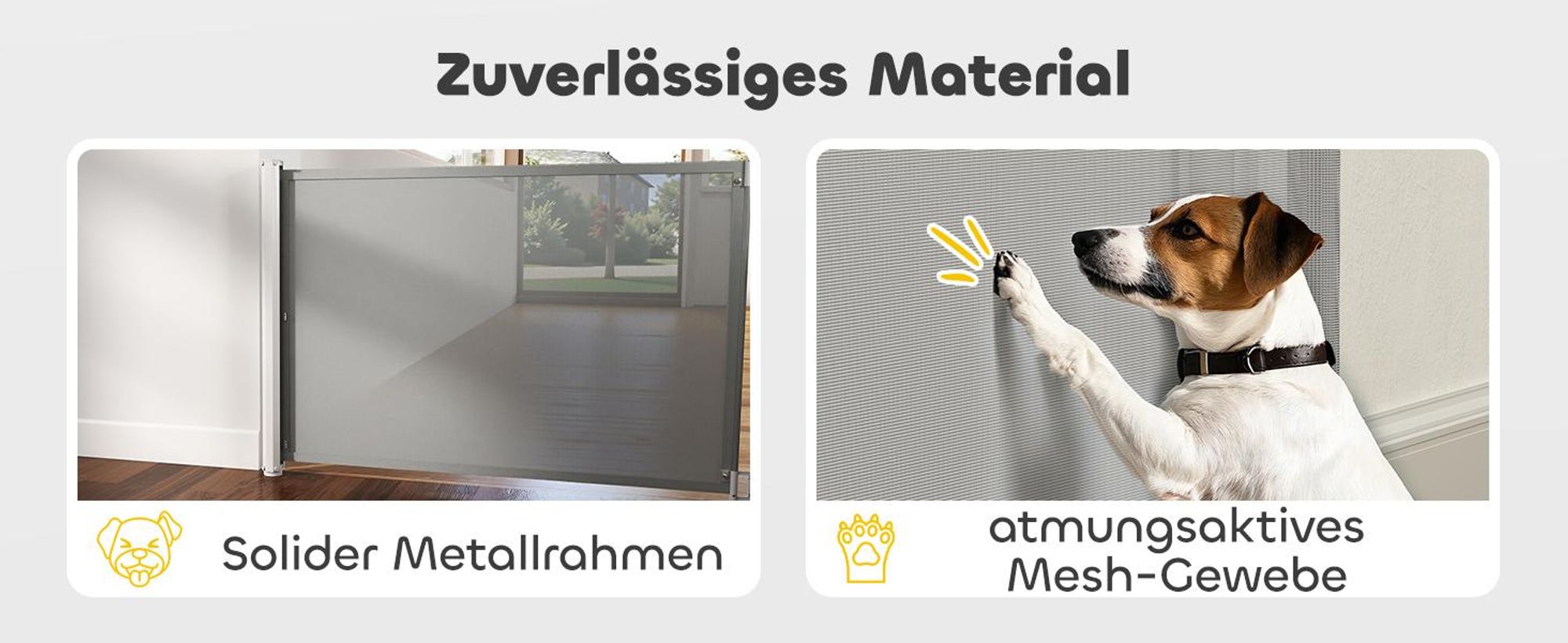 Treppenschutzgitter 115 cm Hunde Türschutzgitter Sicherheitstrennwand Grau