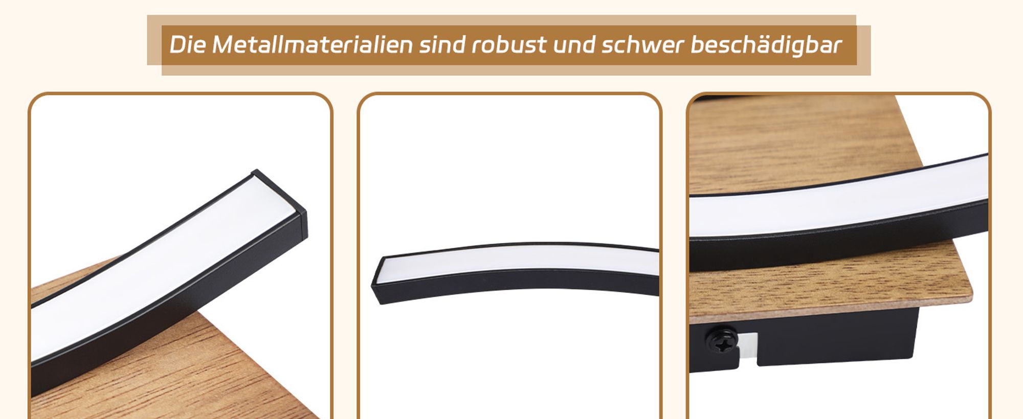 ZMH Deckenlampe LED Deckenleuchte Küche 12W Holz 3000K Warmweiß Modern Design Schlafzimmerlampe Schwarz Metall Küchenlampe für Flur Büro Küche