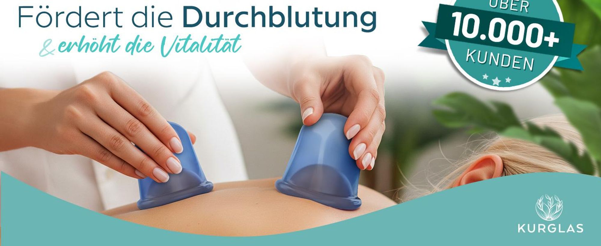Kurglas Schröpfset Silikon mit e-Book & DERMATEST Note 1 – Schröpfgläser [2 Stk.] – Effektives Schröpfen mit Faszienschaber – BPA freies Schröpfglas